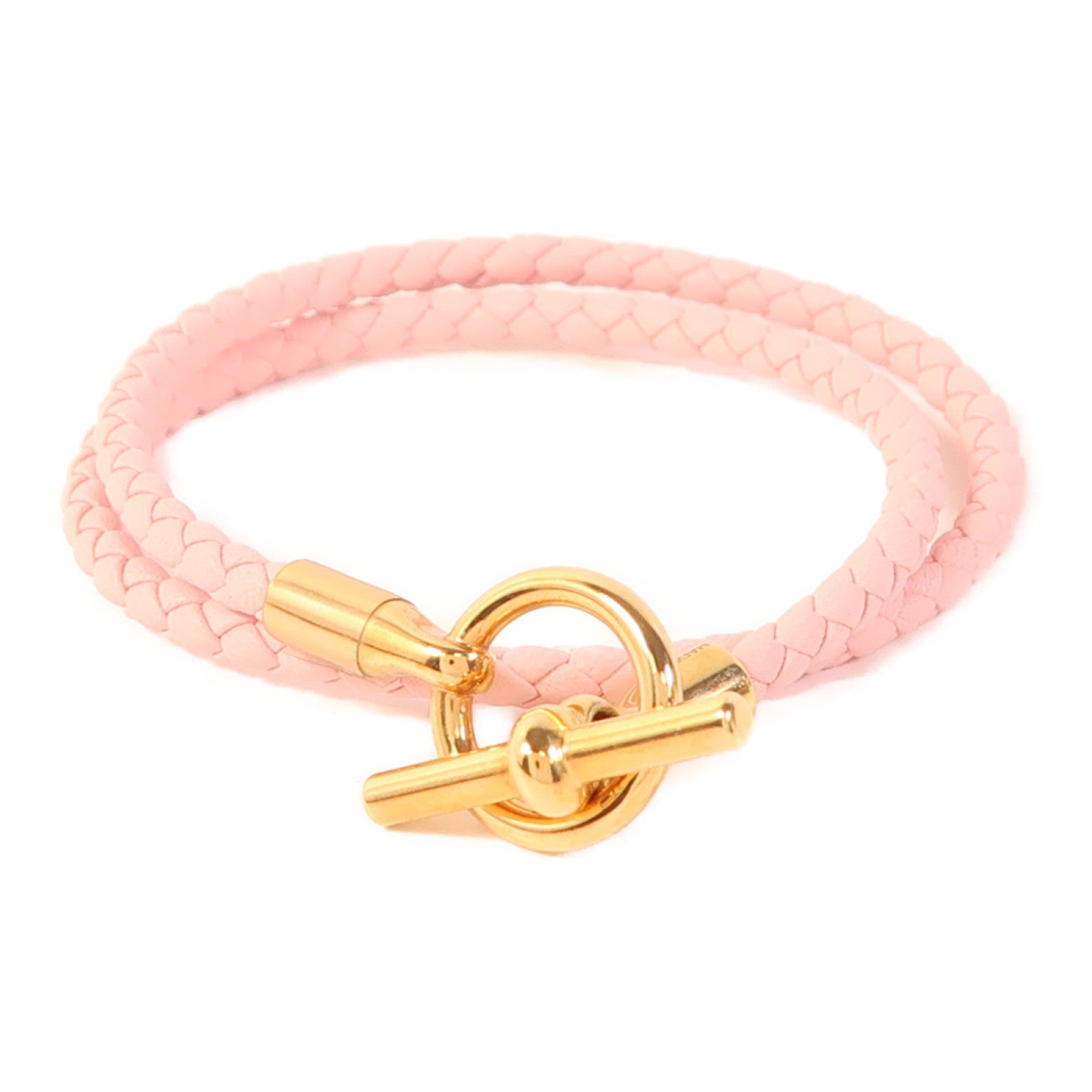 HERMES 【激減優惠】牛皮皮革Glenan Double Tour Bracelet金扣手帶