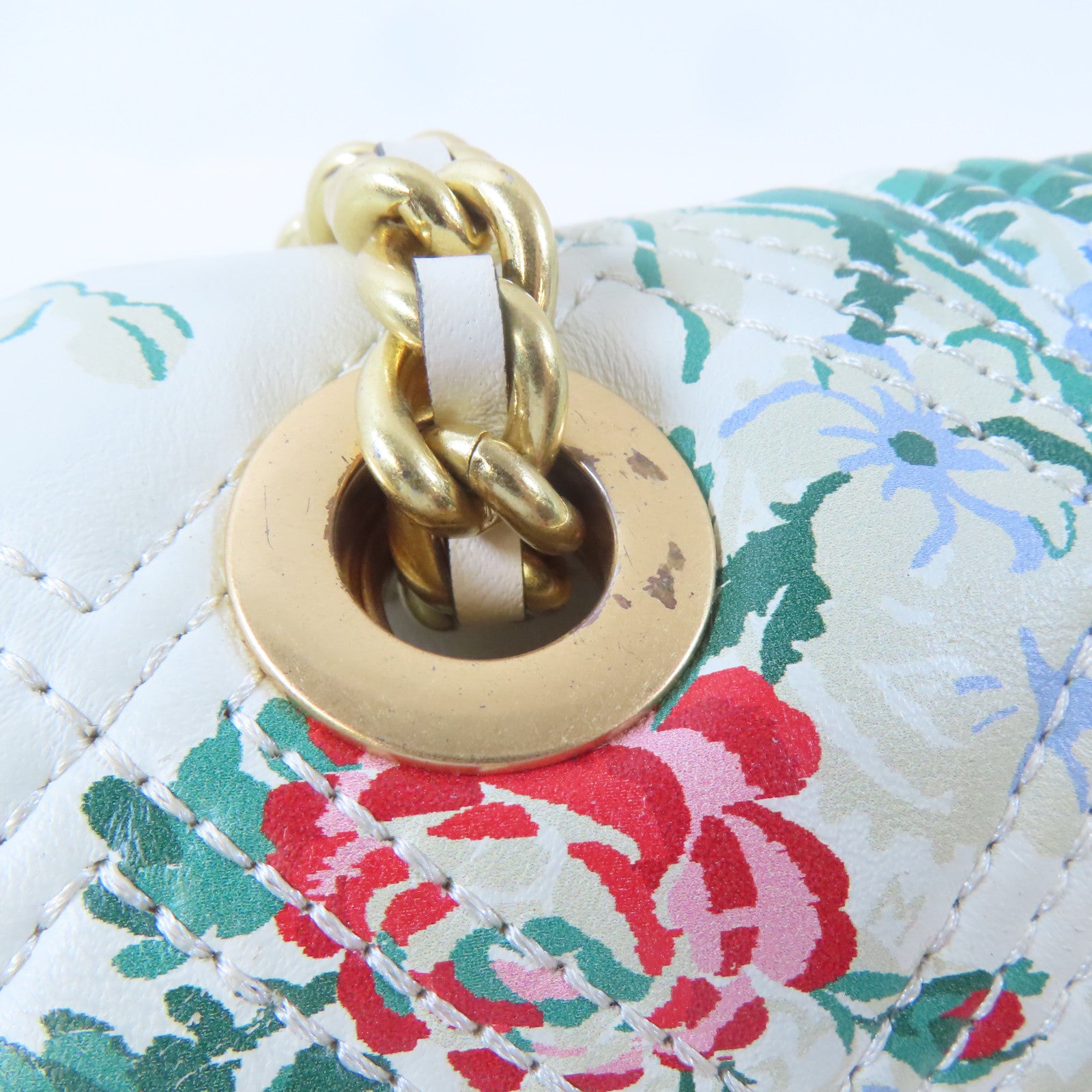 Tory Burch 【激減優惠】牛皮皮革Chain Shoulder Bag金扣鏈帶肩背袋白色