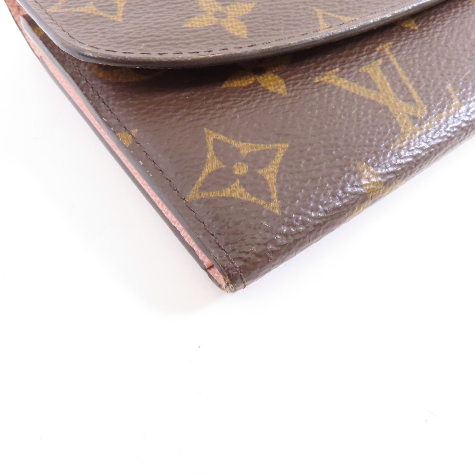 LOUIS VUITTON Monogram Emilie Wallet金扣長錢包啡色/粉紅色
