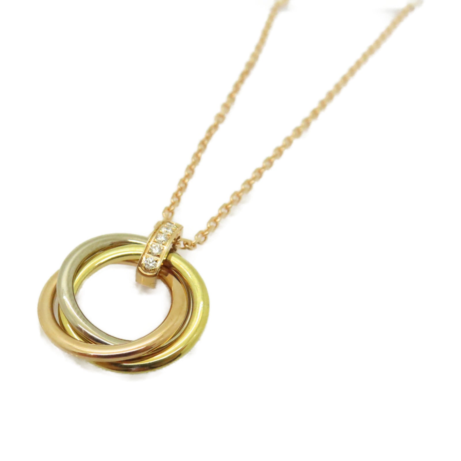 CARTIER 【激減優惠】18K黃金/18K白金/18K玫瑰金Trinity Diamond Necklace項鍊