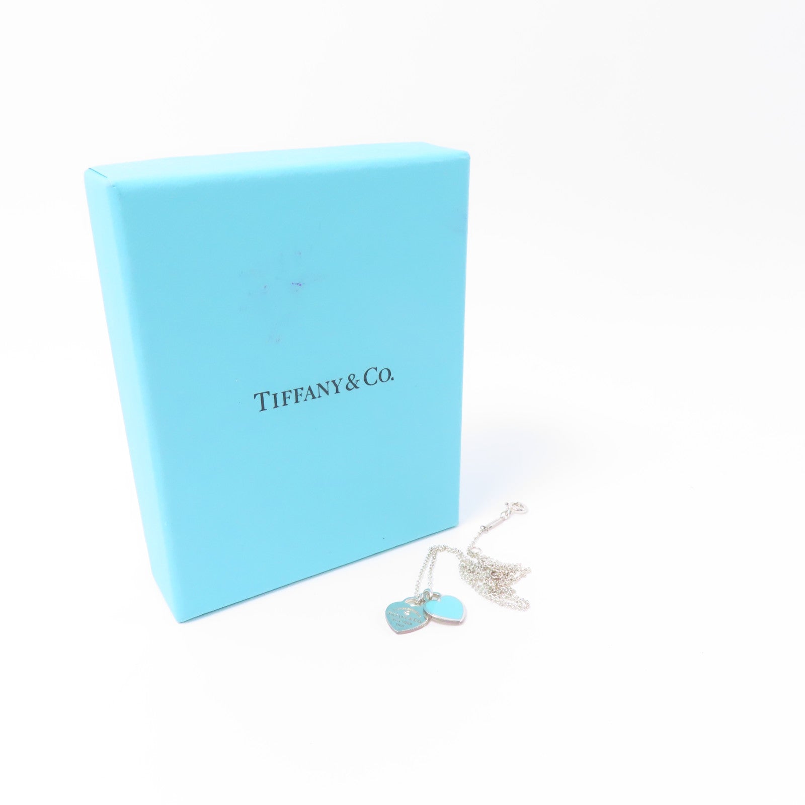TIFFANY＆CO 925純銀Return To Tiffany Diamond Necklace鑽石項鍊藍色/銀色