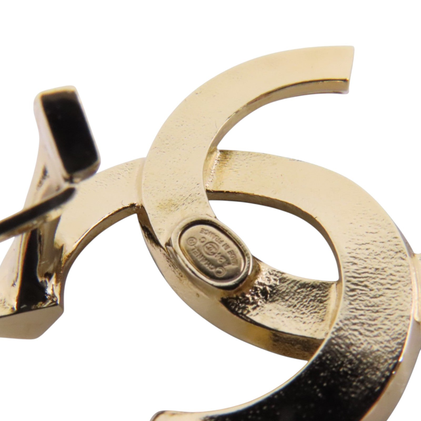 CHANEL 金屬/水鑽CC Earrings金扣耳環