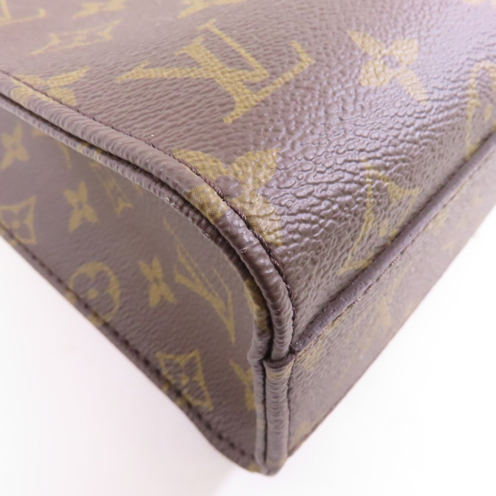 LOUIS VUITTON Monogram Sac Plat BB金扣手挽肩背兩用袋棕色