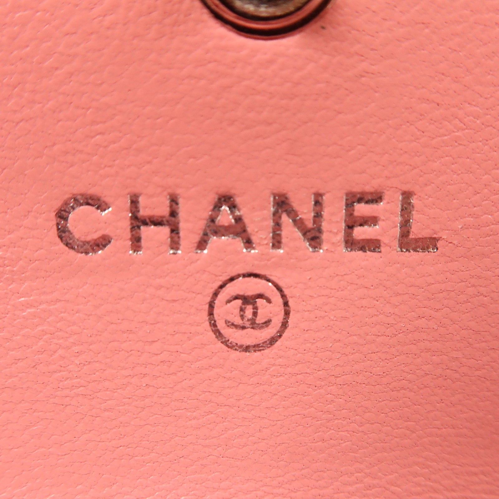 CHANEL 皮革Card Holder銀扣卡片套