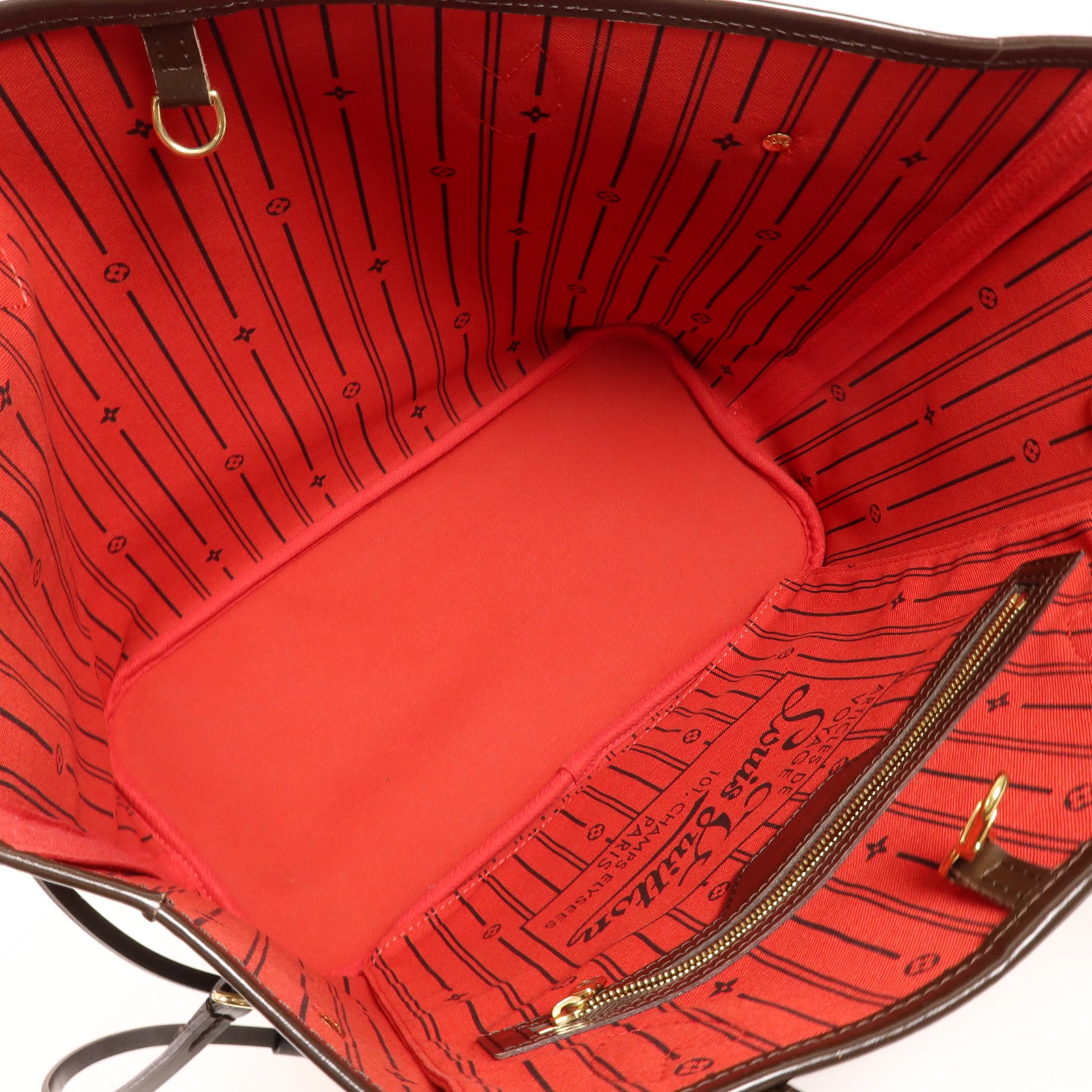 LOUIS VUITTON Damier Neverfull MM金扣肩背袋/手挽袋