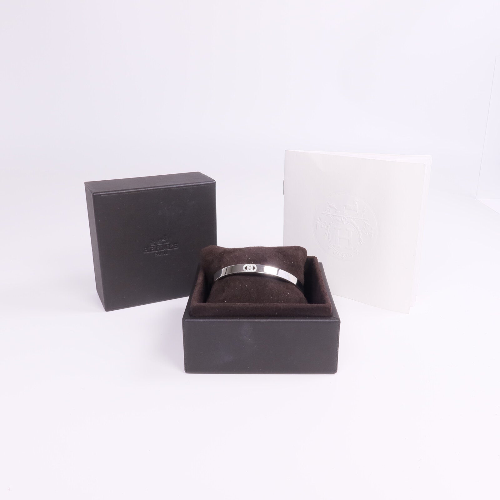HERMES 18K白金H d'Ancre Bracelet鑽石手鐲