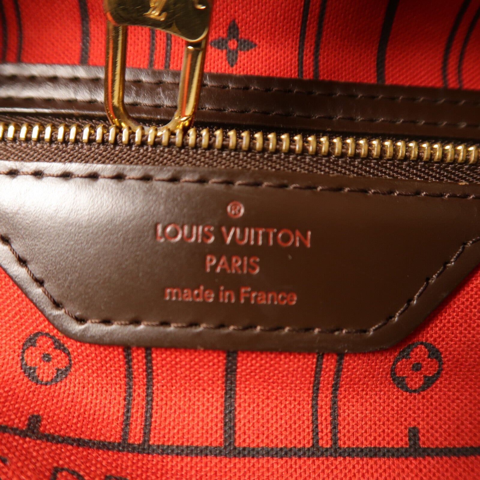 LOUIS VUITTON Damier Neverfull MM金扣手挽袋/肩背袋