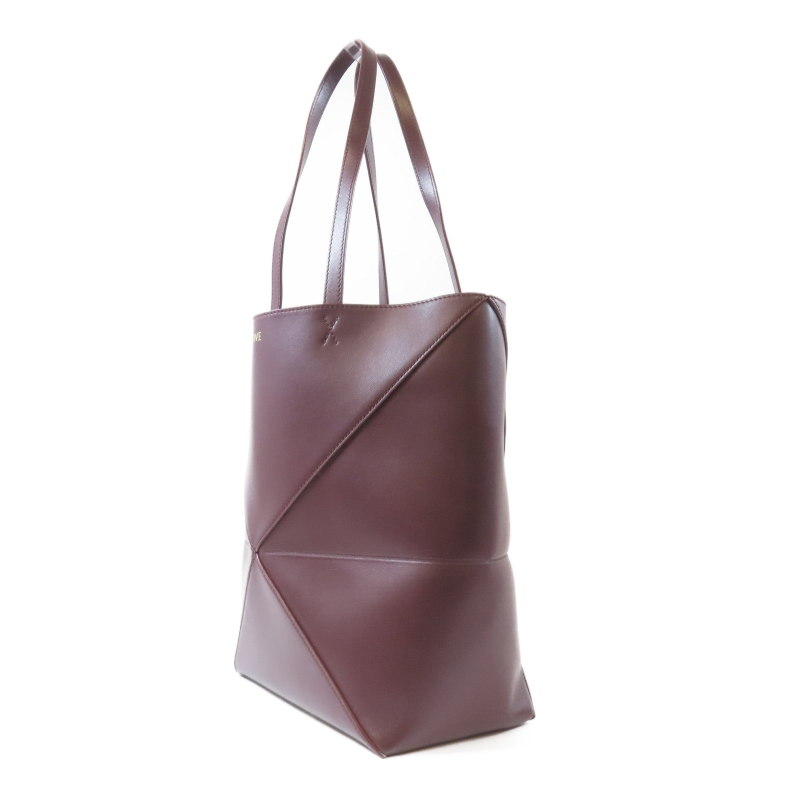 LOEWE 牛皮皮革Puzzle Fold Tote肩背袋酒紅色