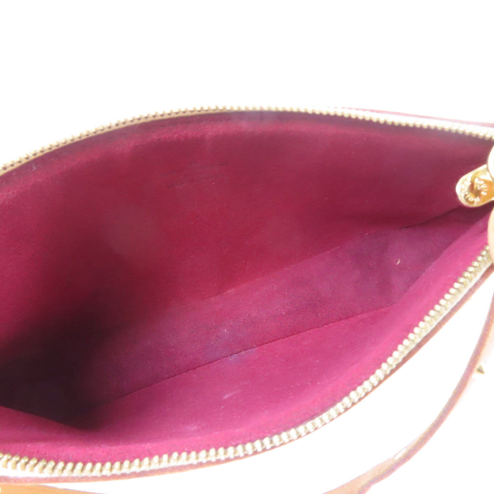 LOUIS VUITTON Monogram Pochette Accessoires金扣手挽袋白色/彩色