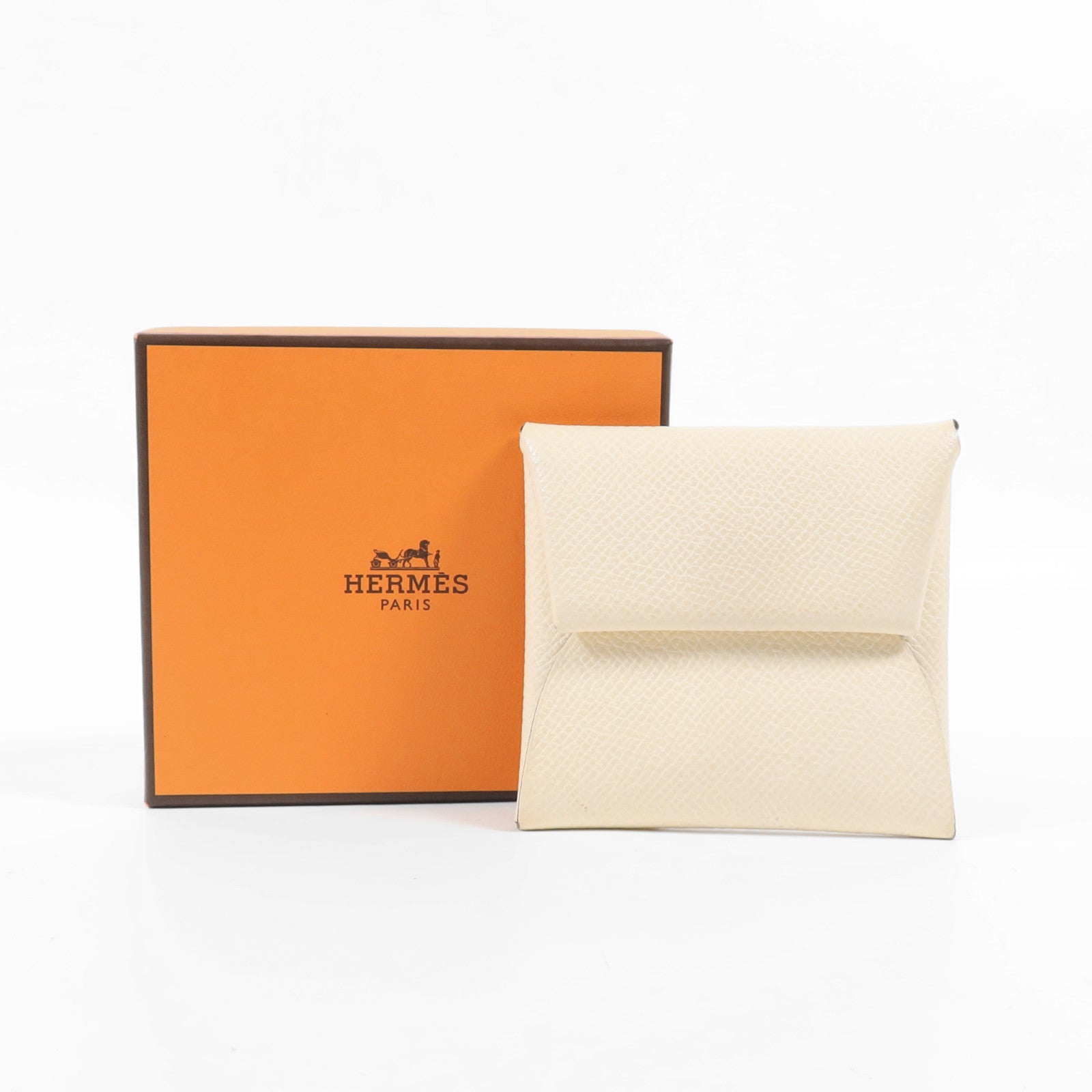 HERMES Epsom皮革Bastia銀扣零錢包Nata