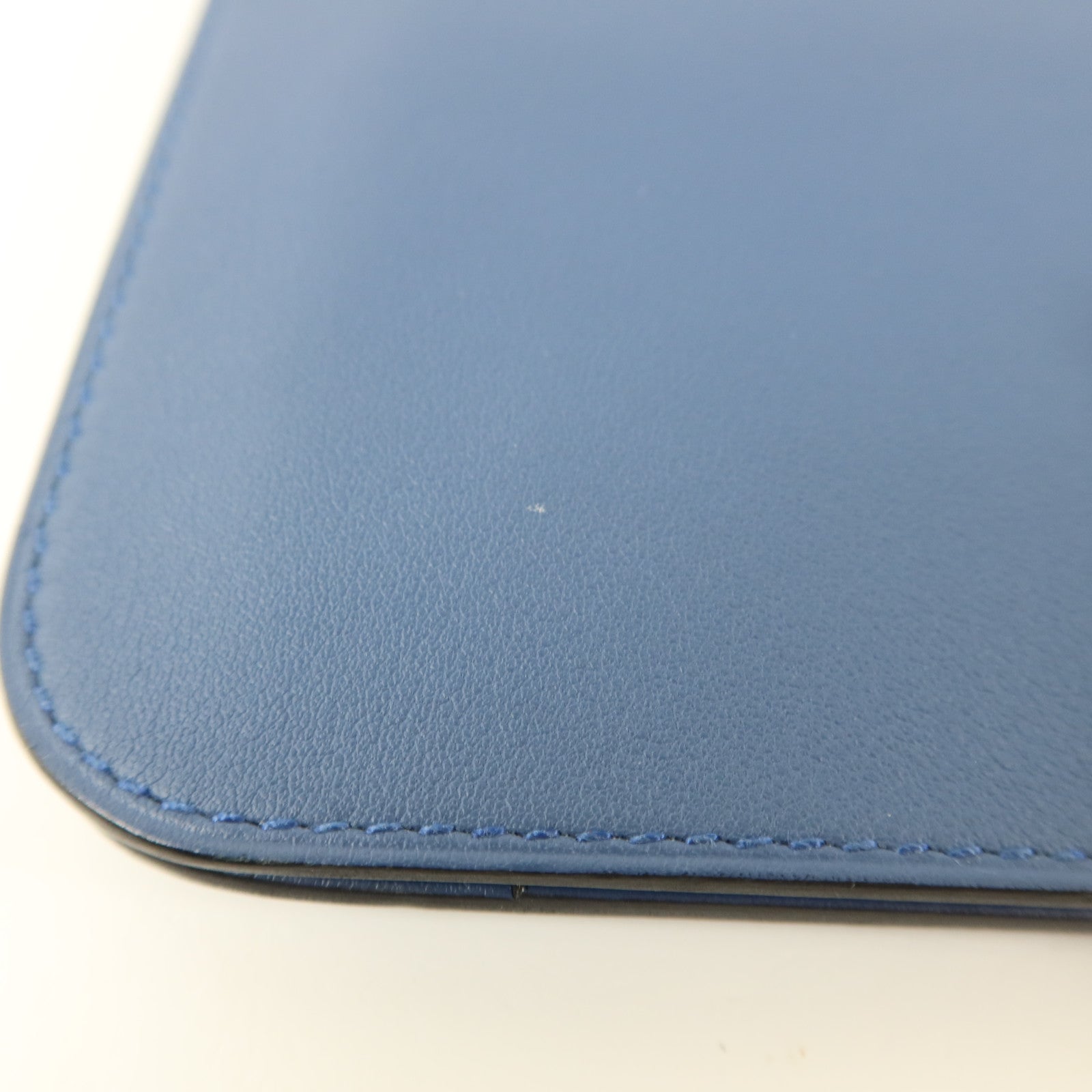 HERMES Swift皮革Dogon GM銀扣長錢包Blue Agate