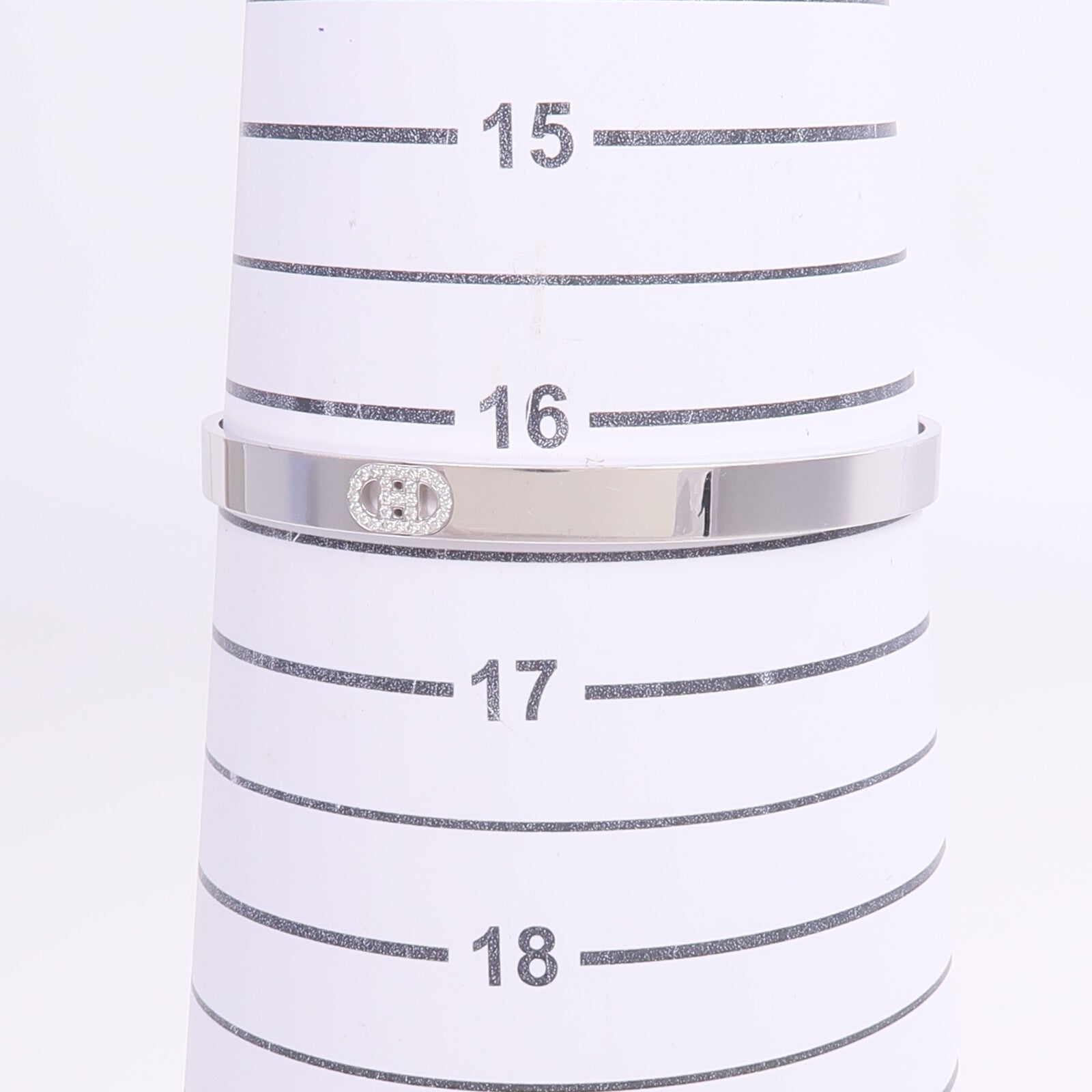 HERMES 18K白金H d'Ancre Bracelet鑽石手鐲