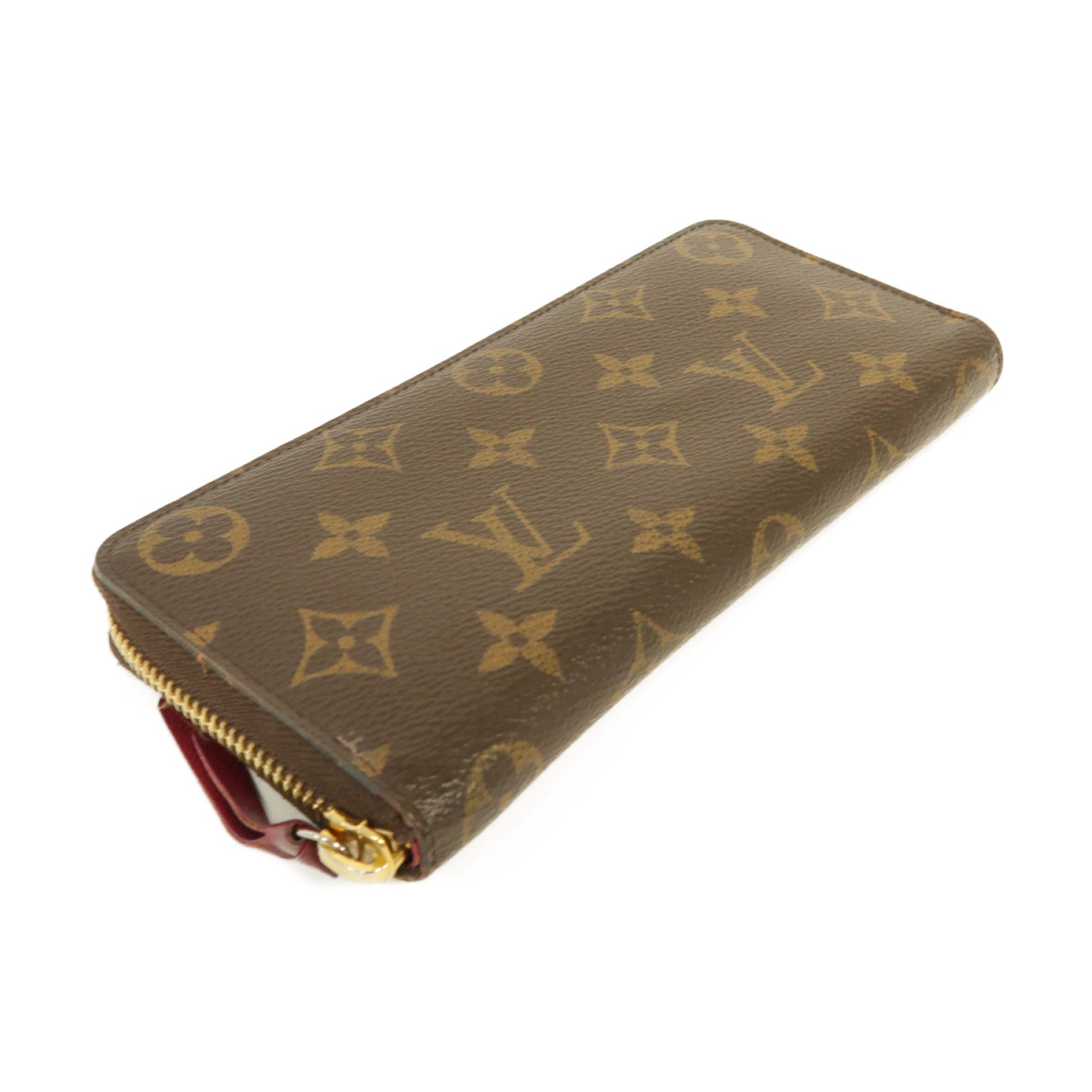 LOUIS VUITTON 【激減優惠】Monogram Clemence Long Wallet金扣長錢包棕色/紅色