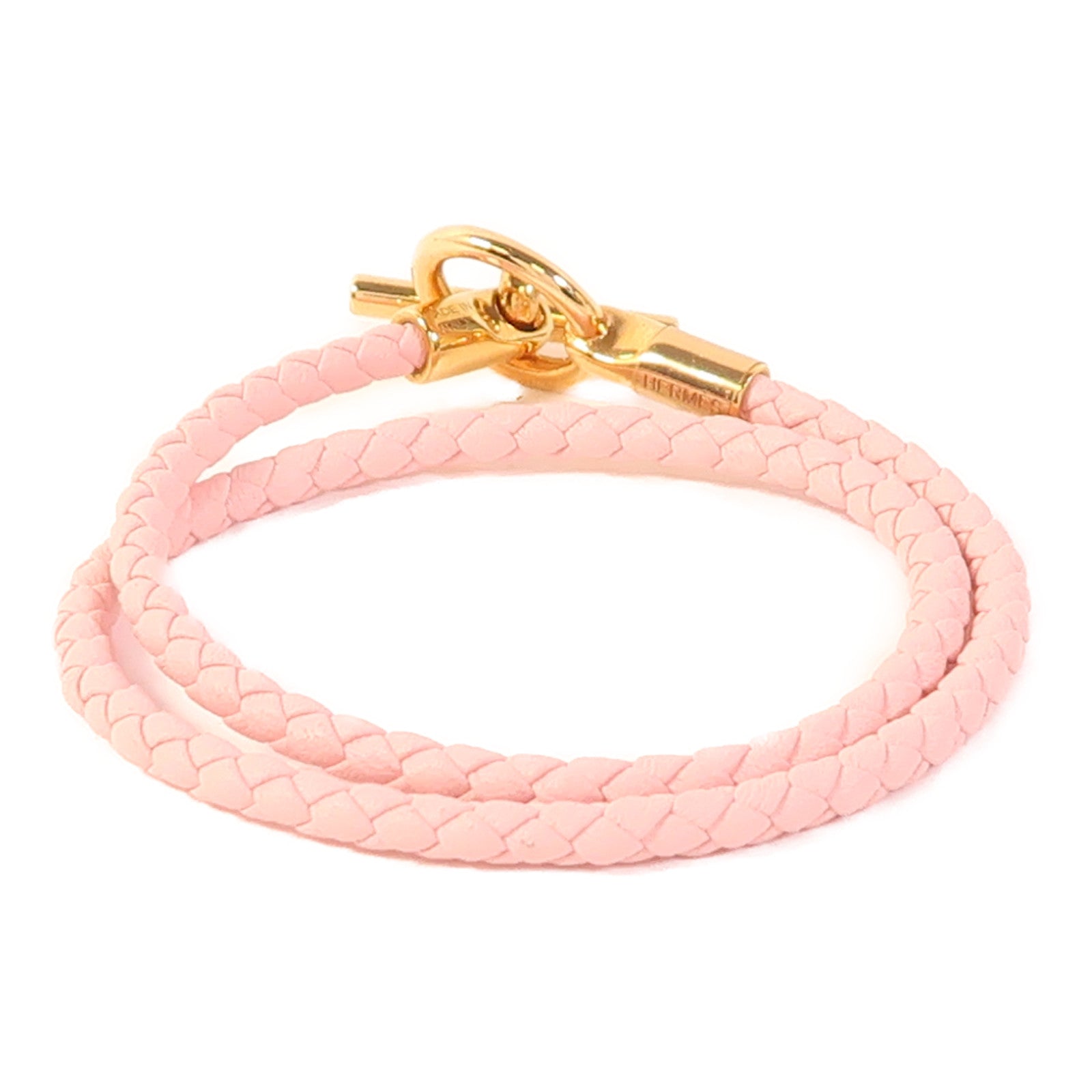 HERMES 【激減優惠】牛皮皮革Glenan Double Tour Bracelet金扣手帶