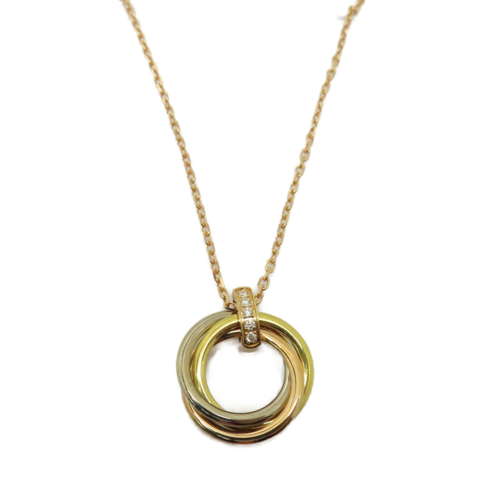 CARTIER 【激減優惠】18K黃金/18K白金/18K玫瑰金Trinity Diamond Necklace項鍊