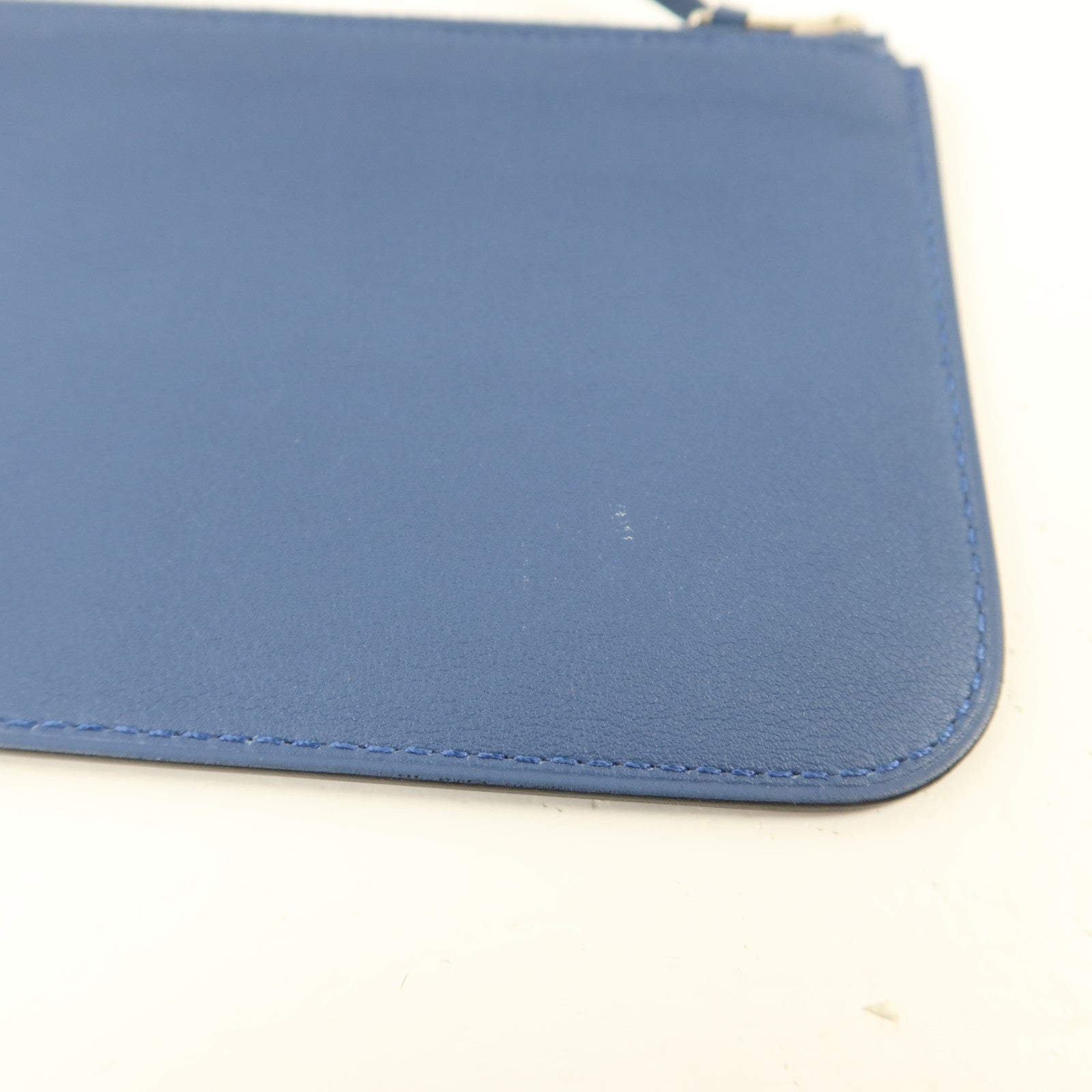 HERMES Swift皮革Dogon GM銀扣長錢包Blue Agate