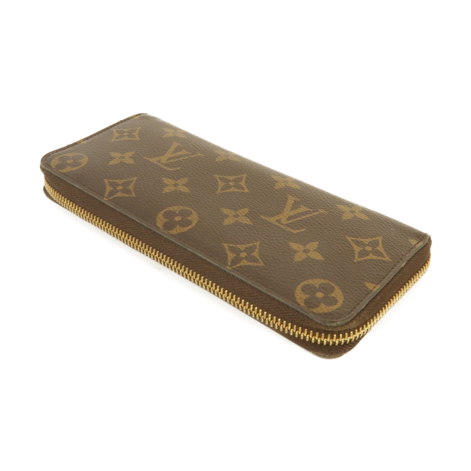 LOUIS VUITTON 【激減優惠】Monogram Clemence Long Wallet金扣長錢包棕色/紅色
