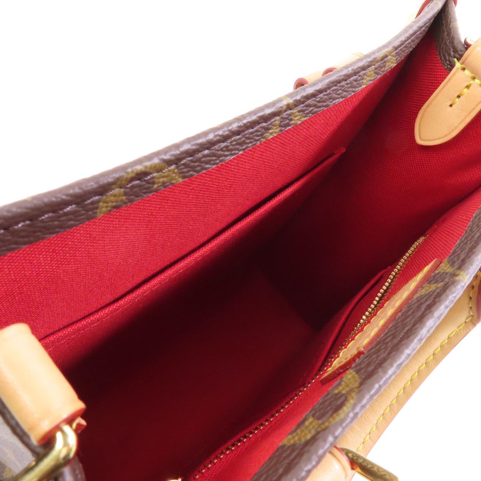 LOUIS VUITTON Monogram Sac Plat BB金扣手挽肩背兩用袋棕色
