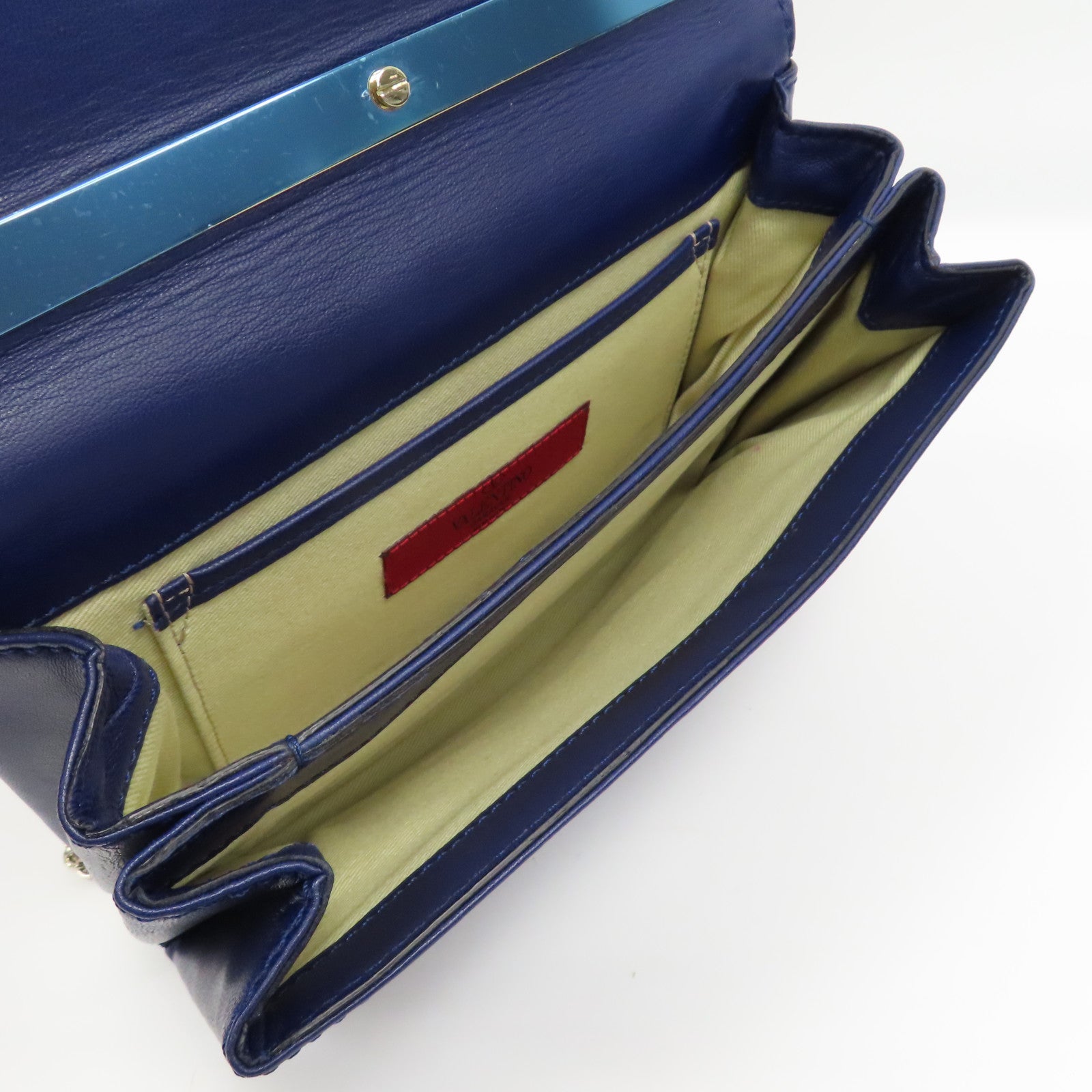 Valentino 【激減優惠】牛皮皮革Shoulder Bag金扣鏈帶肩背袋黑色