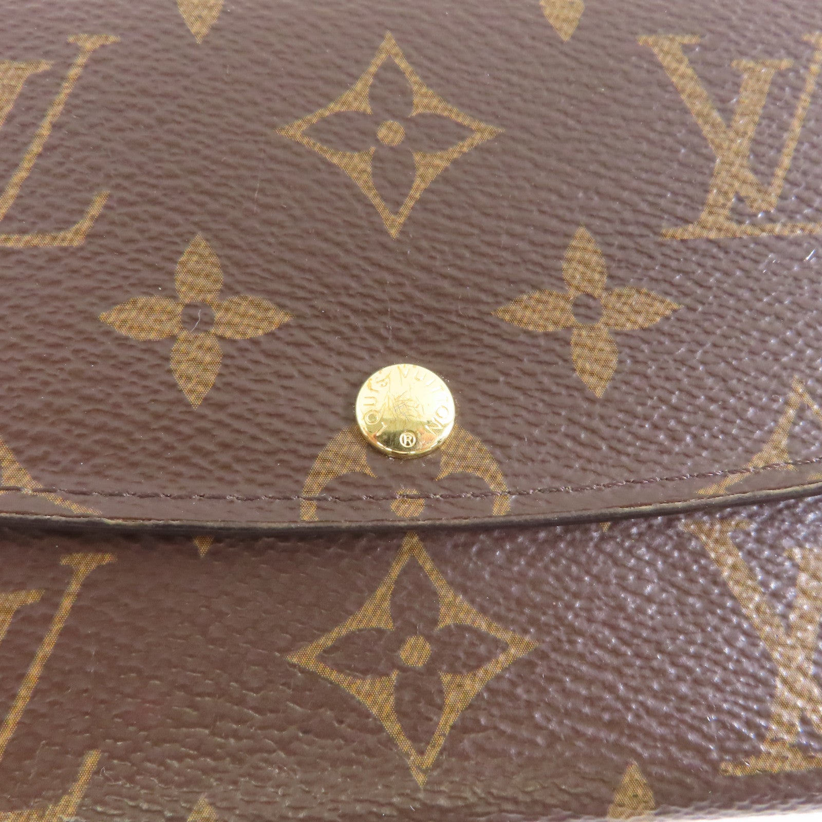 LOUIS VUITTON Monogram Emilie Wallet金扣長錢包啡色/粉紅色