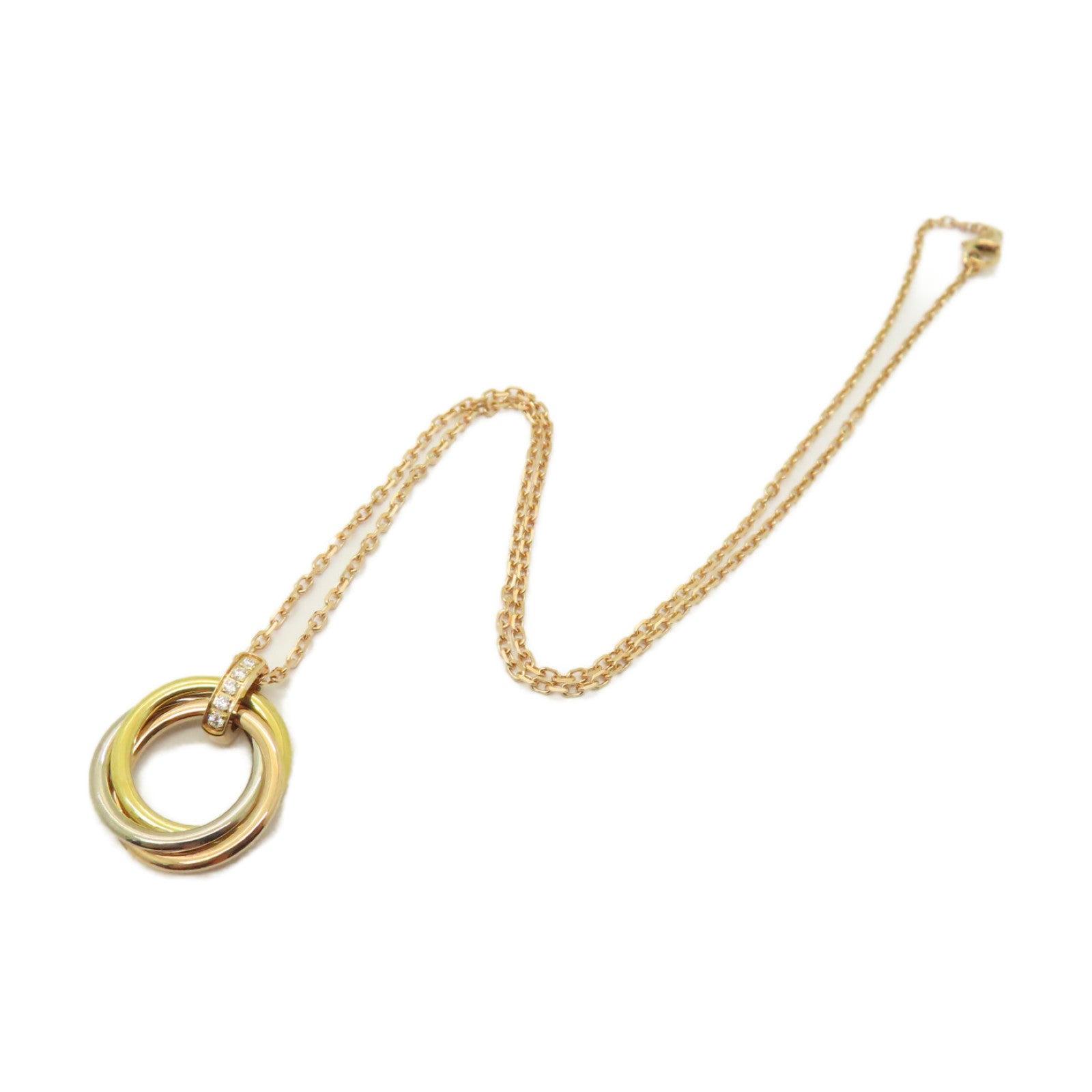 CARTIER 【激減優惠】18K黃金/18K白金/18K玫瑰金Trinity Diamond Necklace項鍊