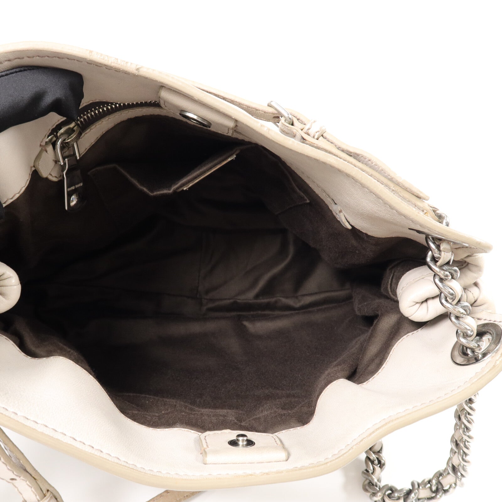 Miu Miu 牛皮皮革Shoulder Bag鏈帶肩背袋