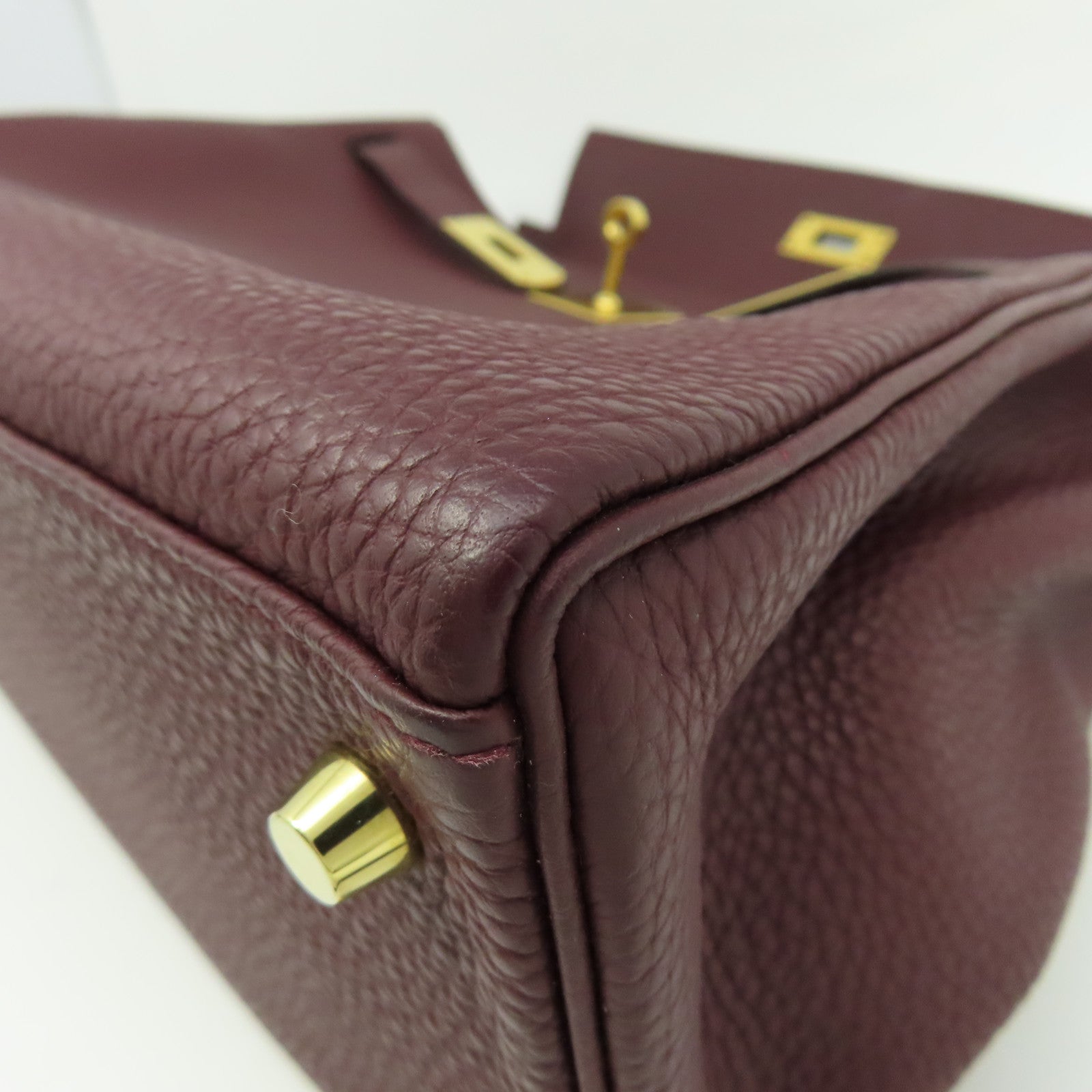 HERMES 【清倉大減價】Clemence皮革Kelly 32金扣手挽肩背兩用袋紅色