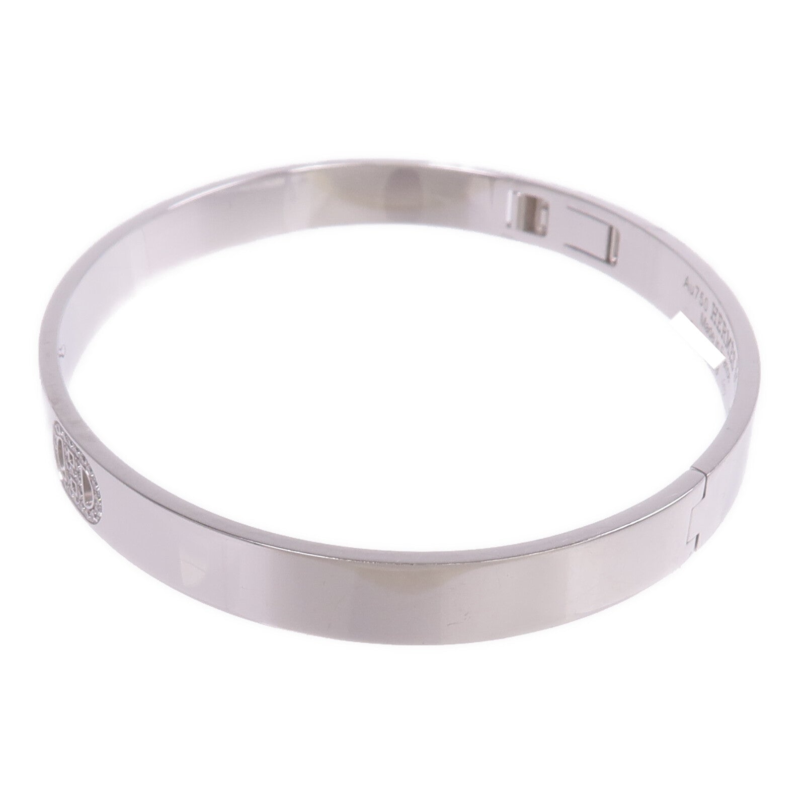 HERMES 18K白金H d'Ancre Bracelet鑽石手鐲