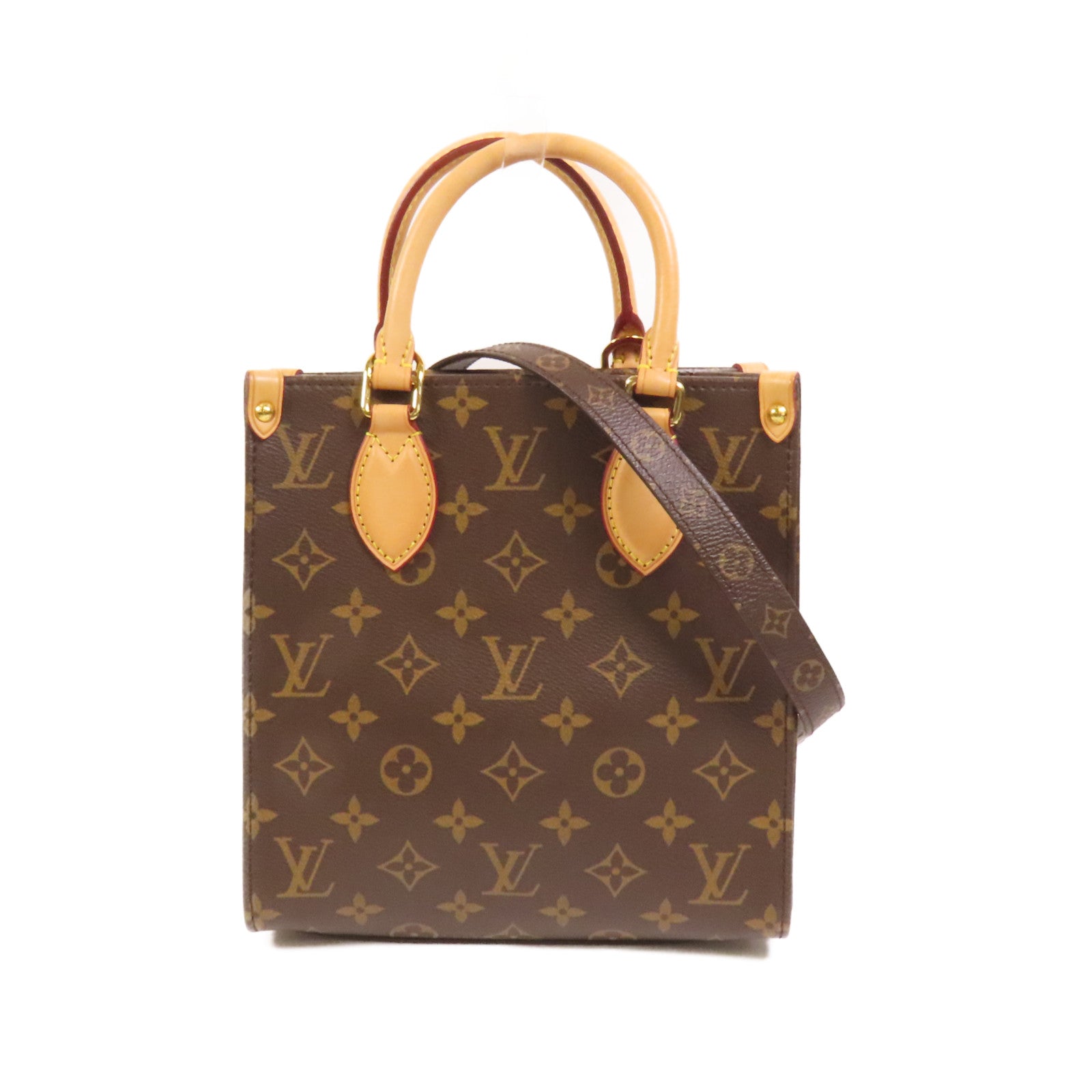 LOUIS VUITTON Monogram Sac Plat BB金扣手挽肩背兩用袋