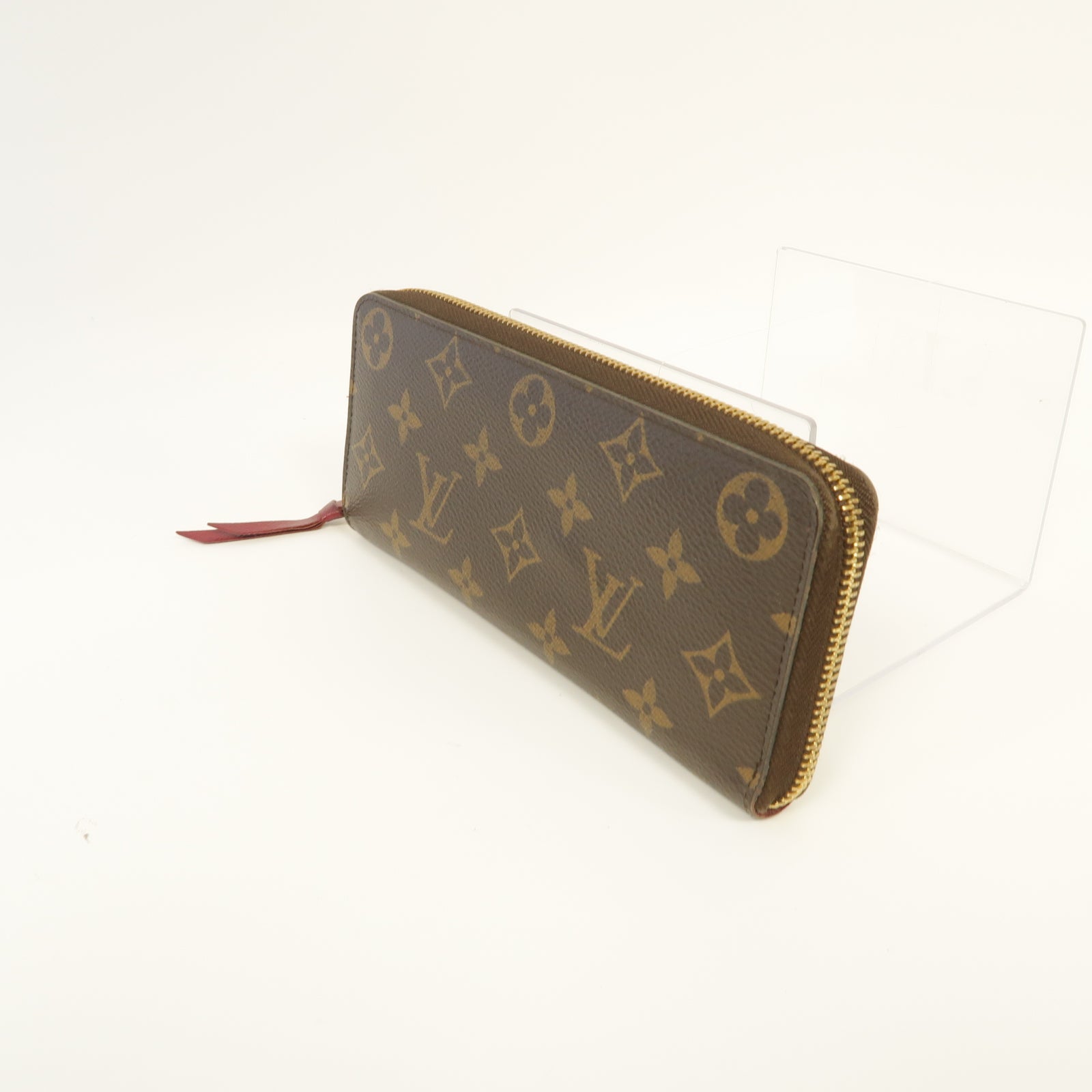 LOUIS VUITTON 【激減優惠】Monogram Clemence Long Wallet金扣長錢包棕色/紅色