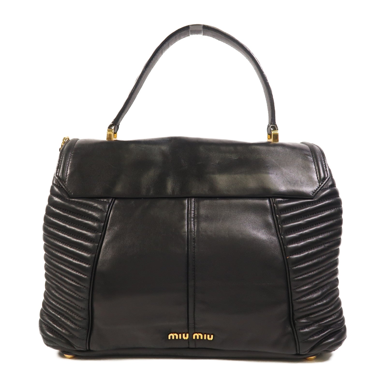 Miu Miu 羊皮皮革2 Way Shoulder金扣手挽肩背兩用袋