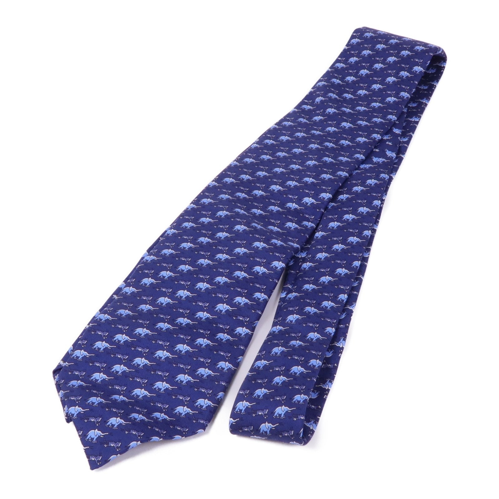 HERMES 絲質Tie領帶Blue