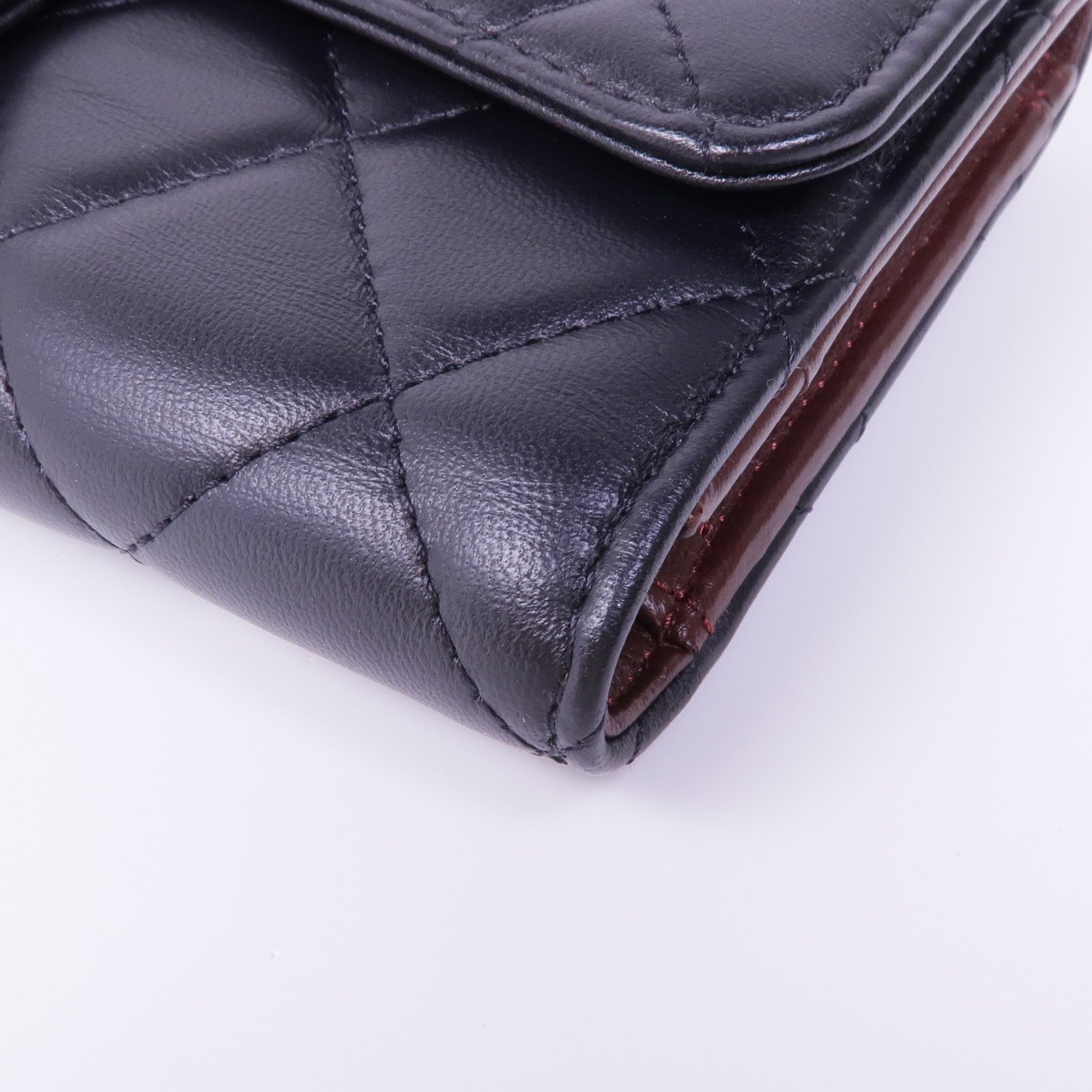 CHANEL 羊皮皮革Long Wallet銀扣長錢包