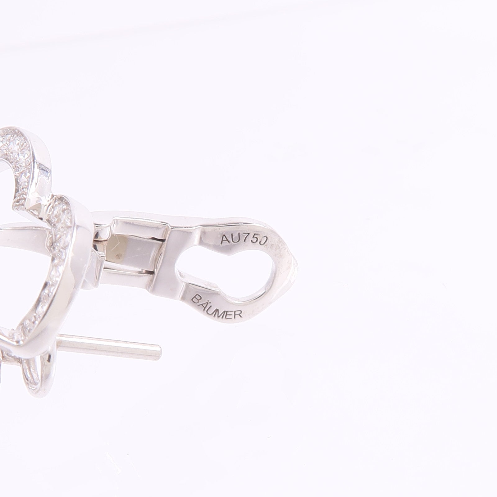 CHANEL 18K白金Fil De Camelia Earrings鑽石耳環