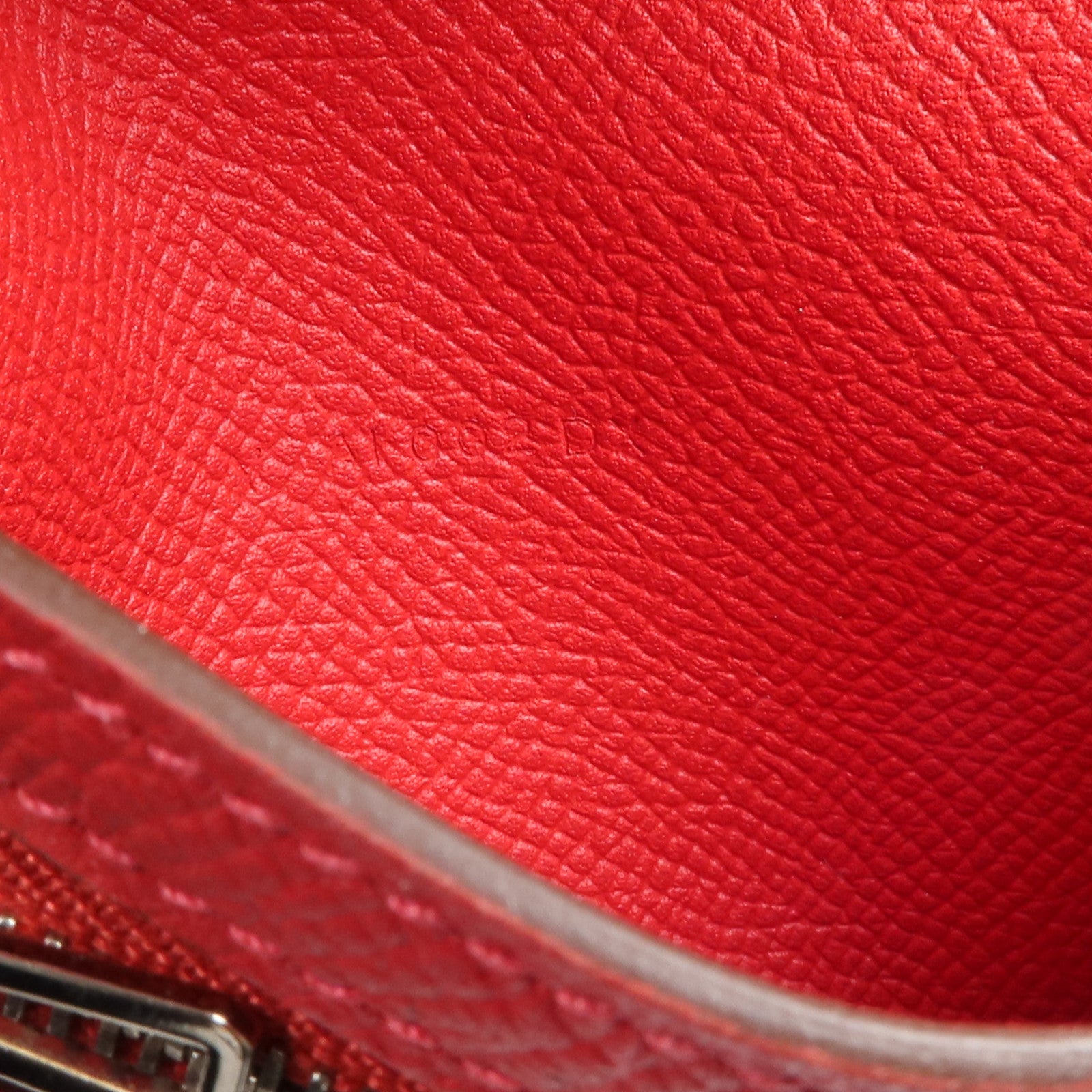 HERMES Epsom皮革Bearn Compact Wallet錢包Rouge Casaque