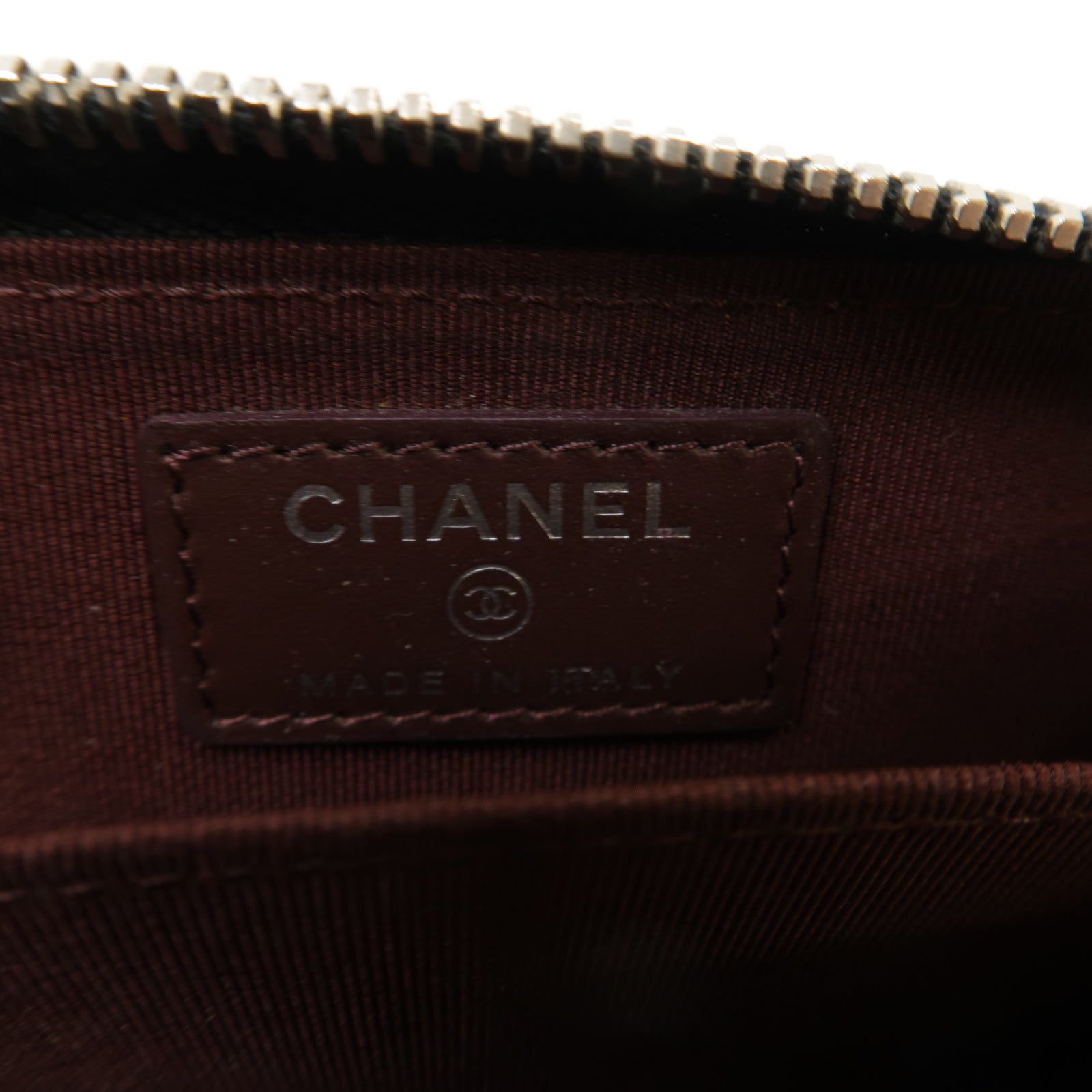CHANEL 菱格Caviar皮革Coin Case銀扣零錢包黑色