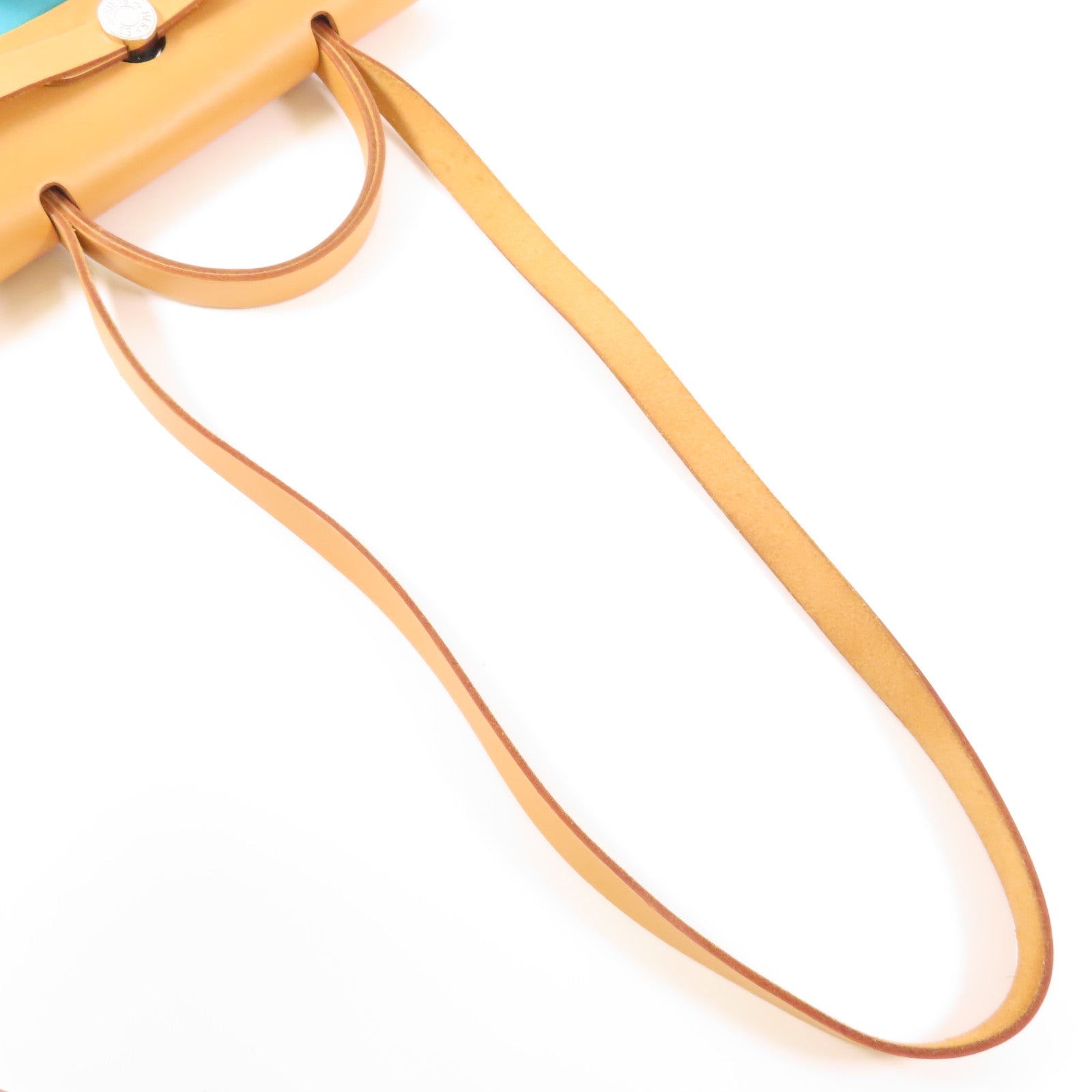 HERMES 帆布Herbag 31銀扣手挽肩背兩用袋Blue Azteque/Menthe