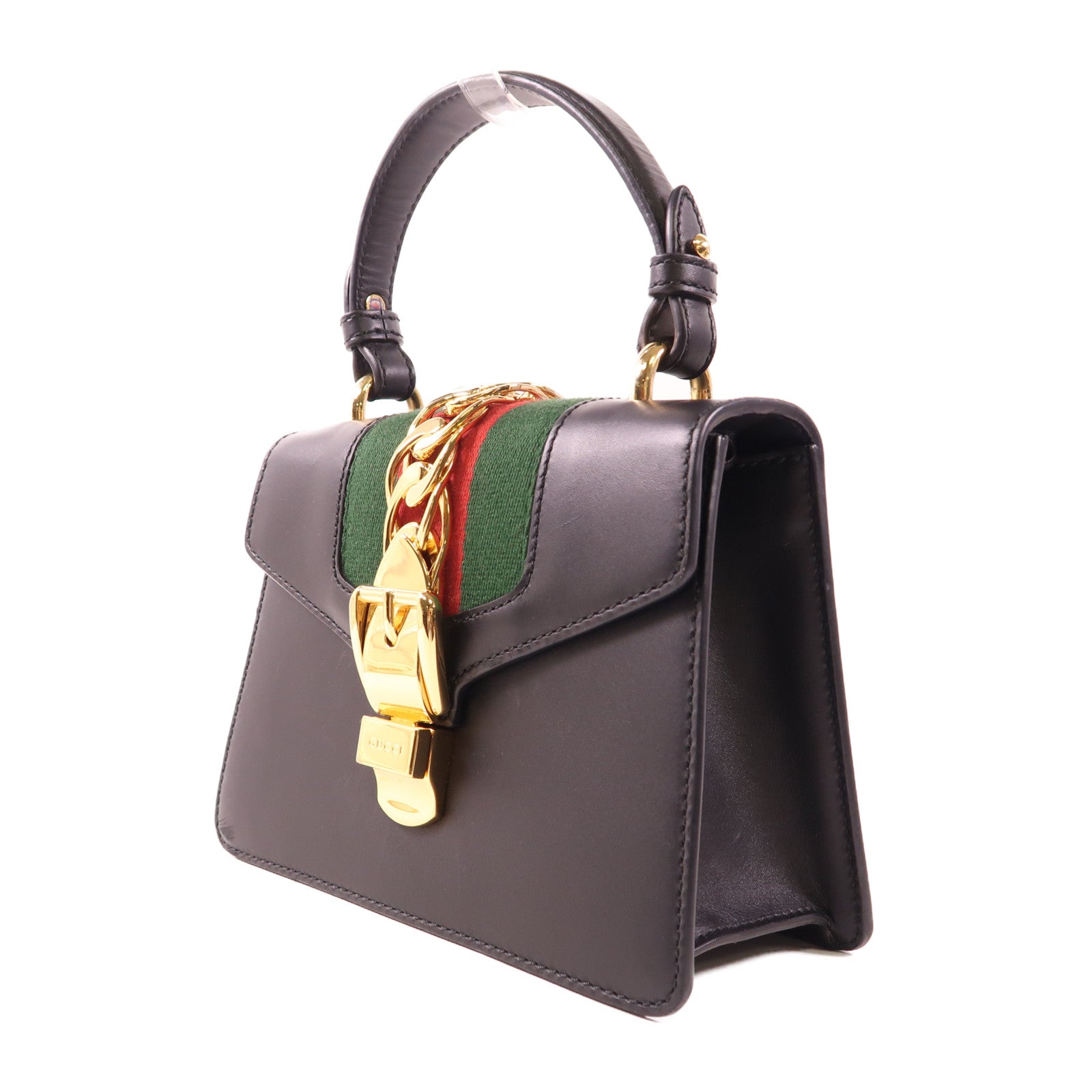 GUCCI 牛皮皮革Sylvie S金扣手挽肩背兩用袋