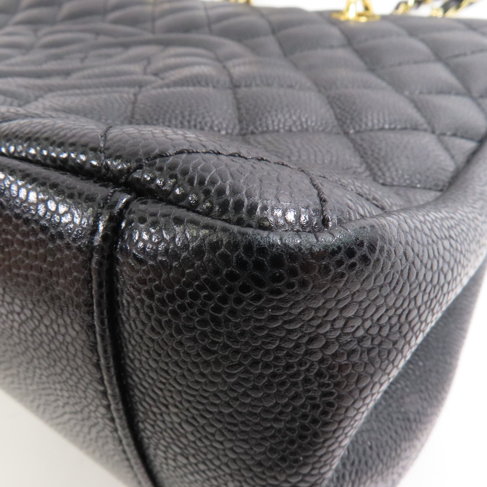 CHANEL 牛皮皮革GST Grand Shopping Tote Bag金扣鏈帶肩背袋