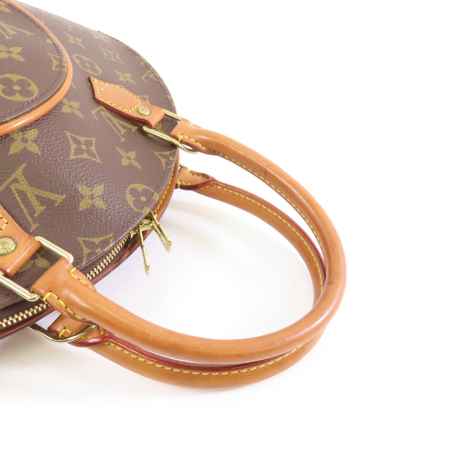LOUIS VUITTON Monogram Ellipse PM金扣手挽袋啡色