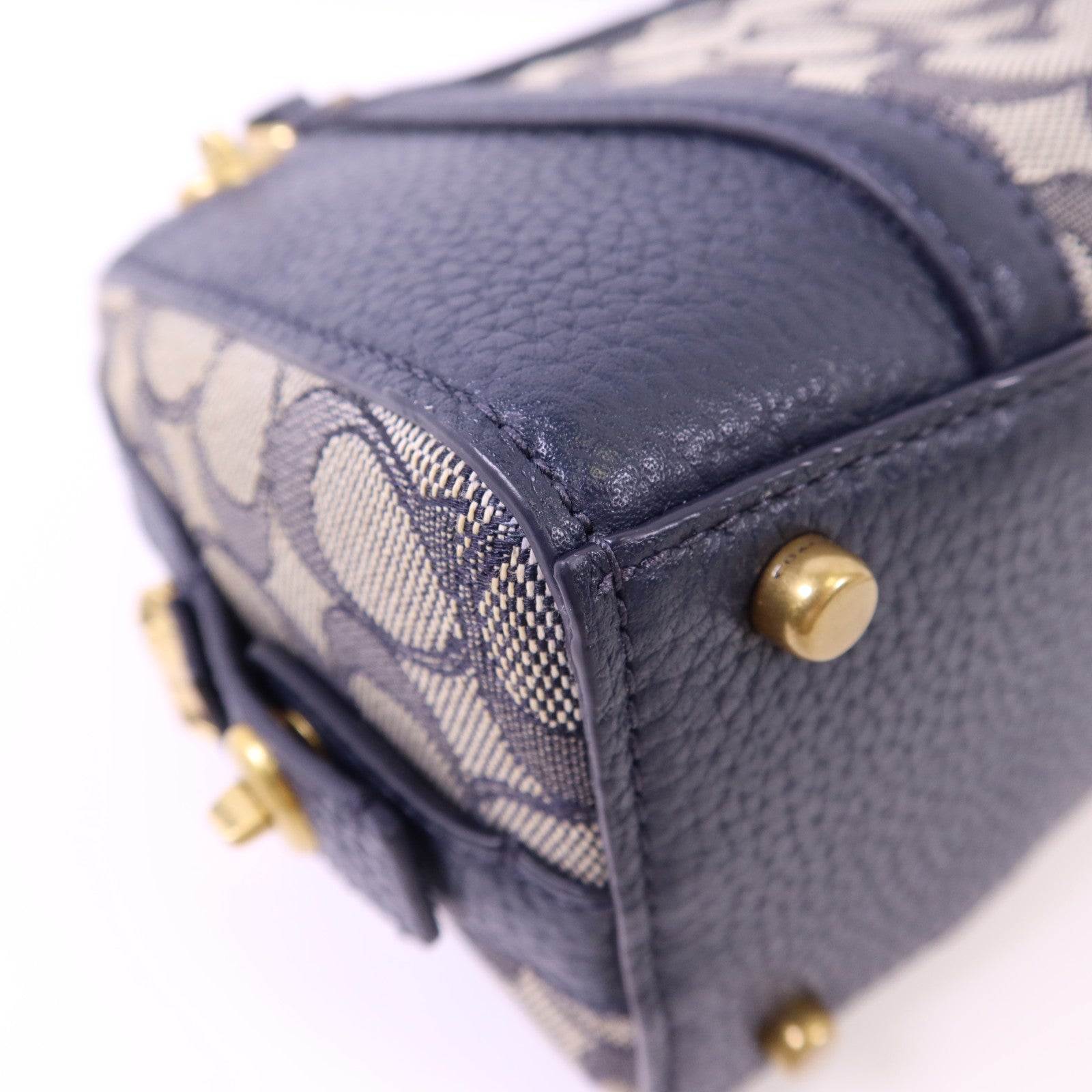 COACH 牛皮皮革/帆布Lark Bag金扣手挽肩背兩用袋