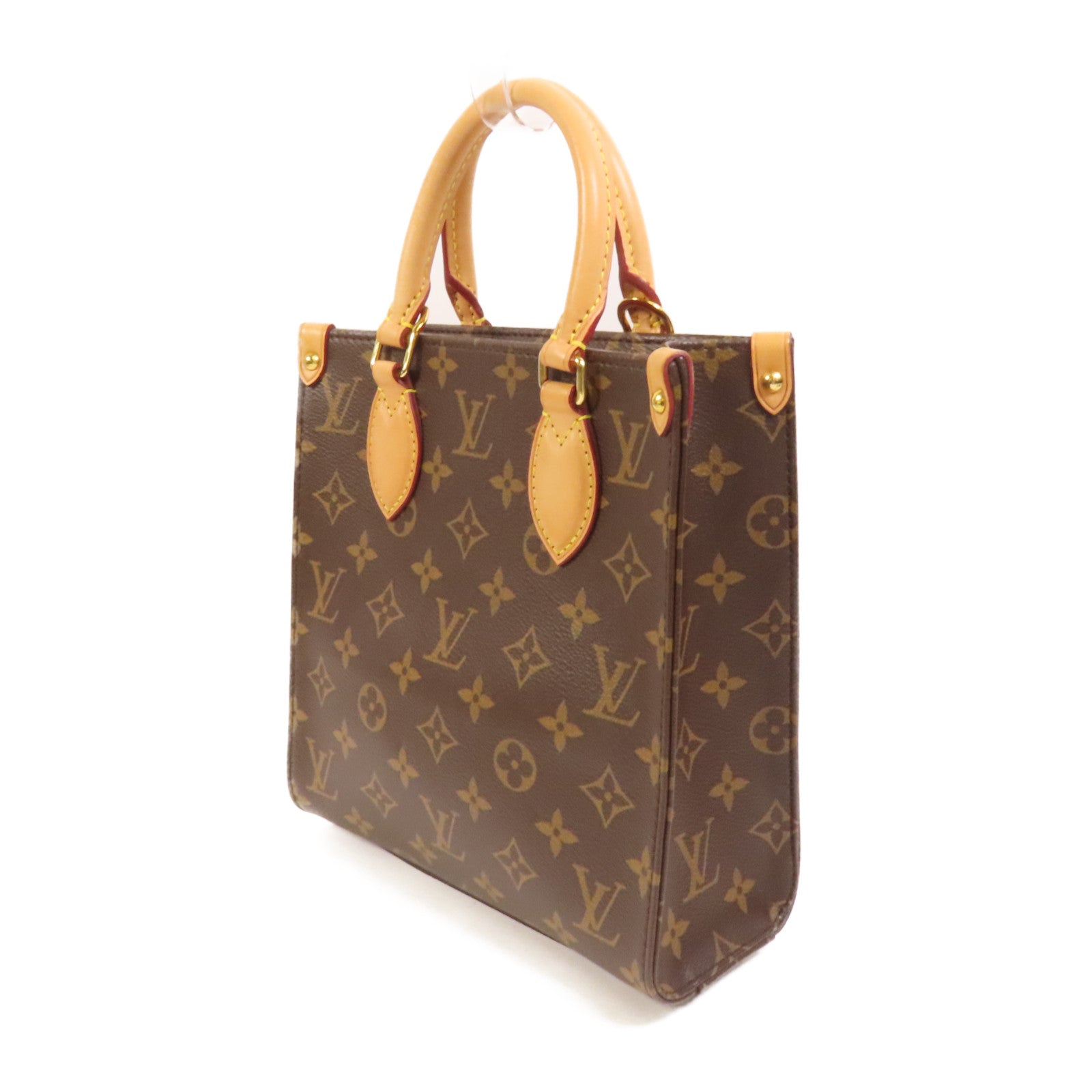 LOUIS VUITTON Monogram Sac Plat BB金扣手挽肩背兩用袋
