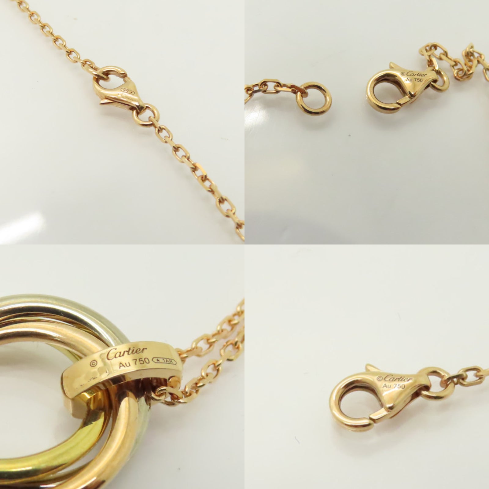 CARTIER 【激減優惠】18K黃金/18K白金/18K玫瑰金Trinity Diamond Necklace項鍊