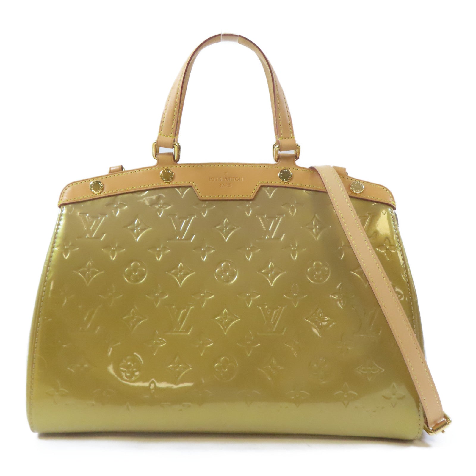 LOUIS VUITTON Vernis Brea金扣手挽肩背兩用袋金黃色