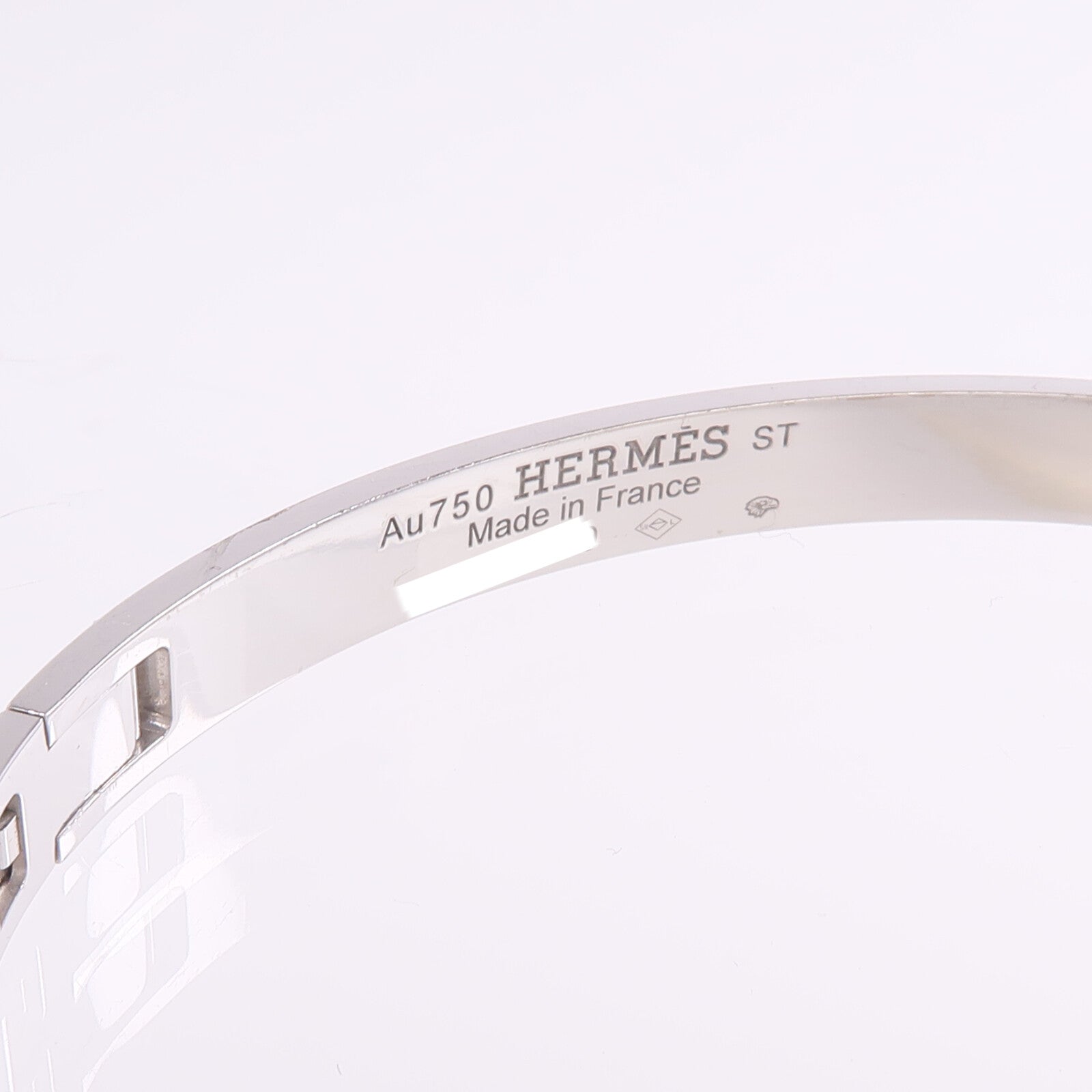 HERMES 18K白金H d'Ancre Bracelet鑽石手鐲