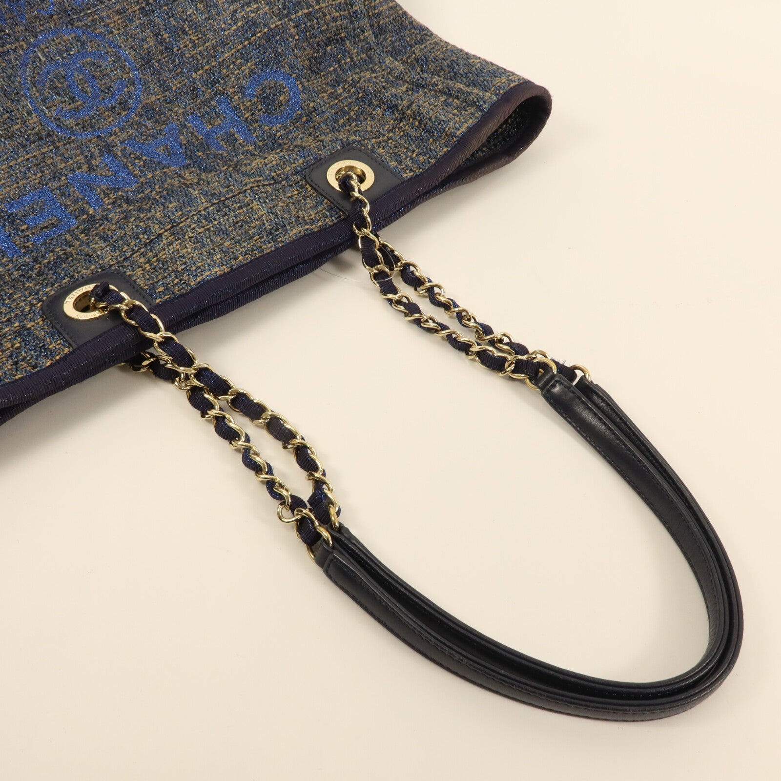 CHANEL 帆布Deauville Tote Small手挽袋