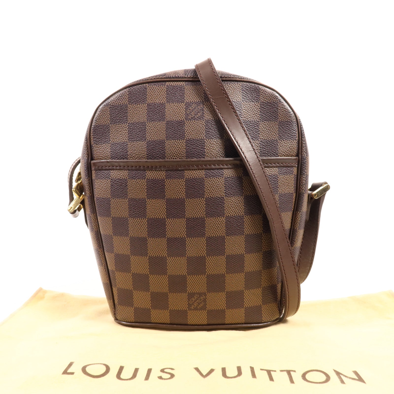 LOUIS VUITTON Damier Ipanema PM金扣肩背袋