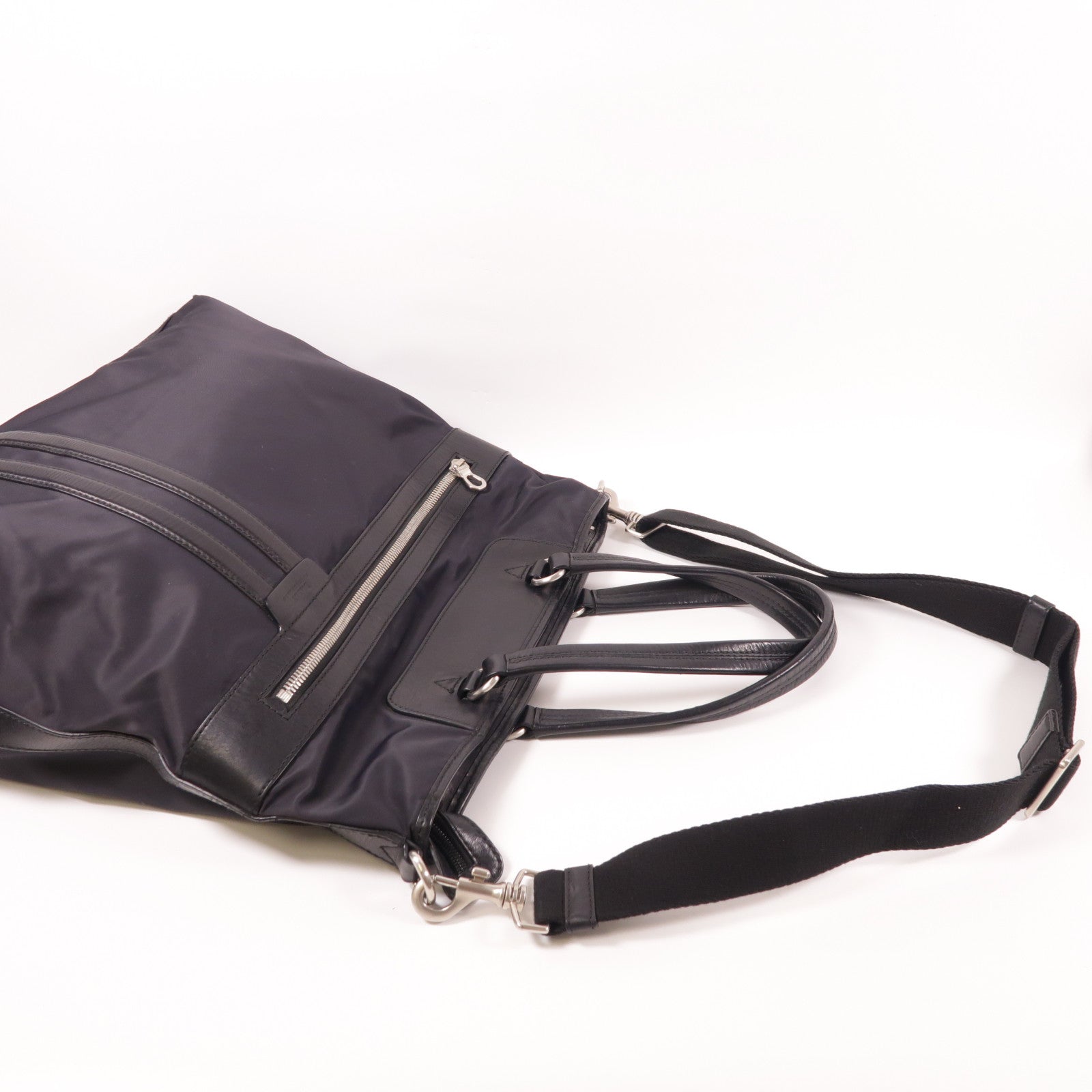 BALLY 尼龍2 Way Shoulder銀扣手挽肩背兩用袋