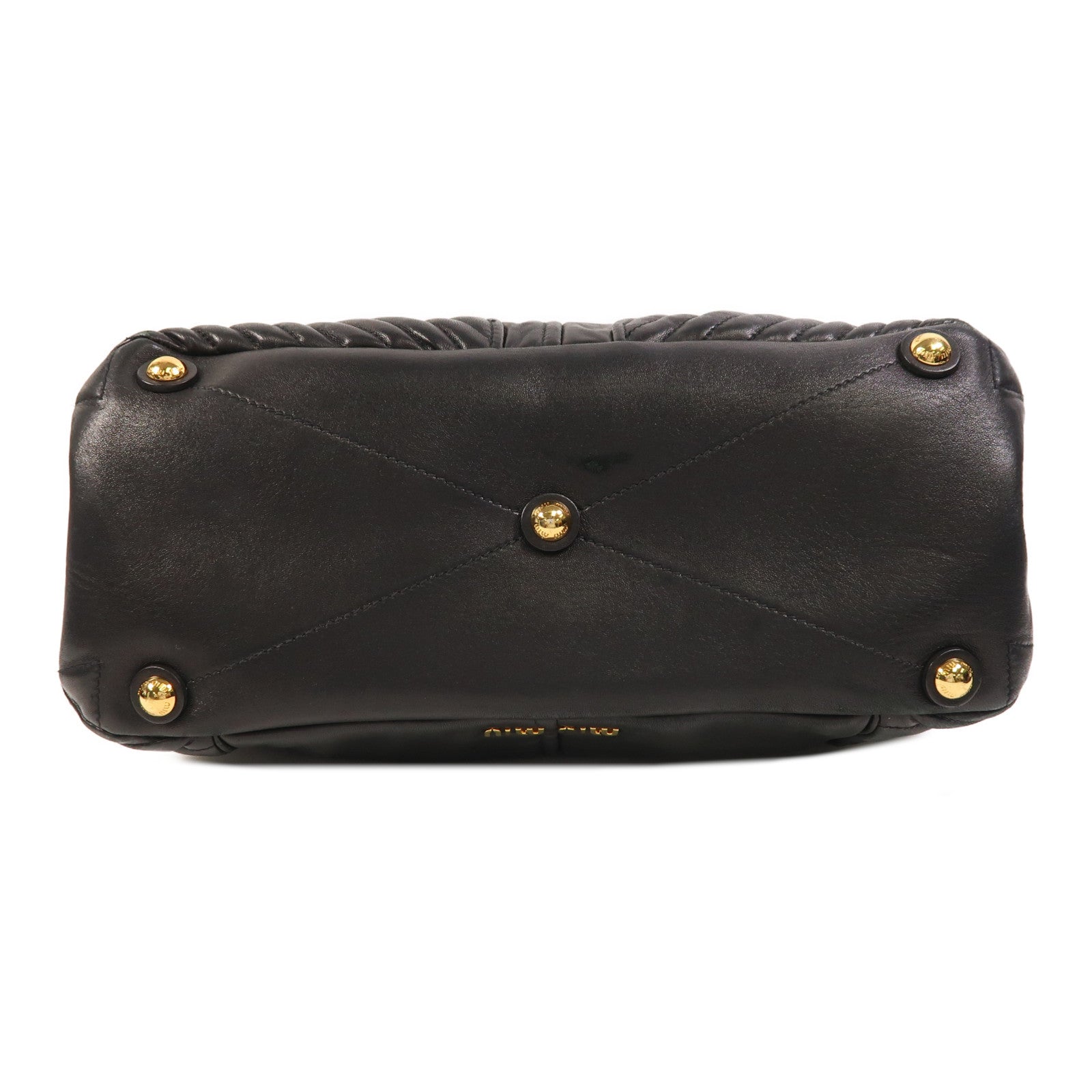 Miu Miu 羊皮皮革2 Way Shoulder金扣手挽肩背兩用袋