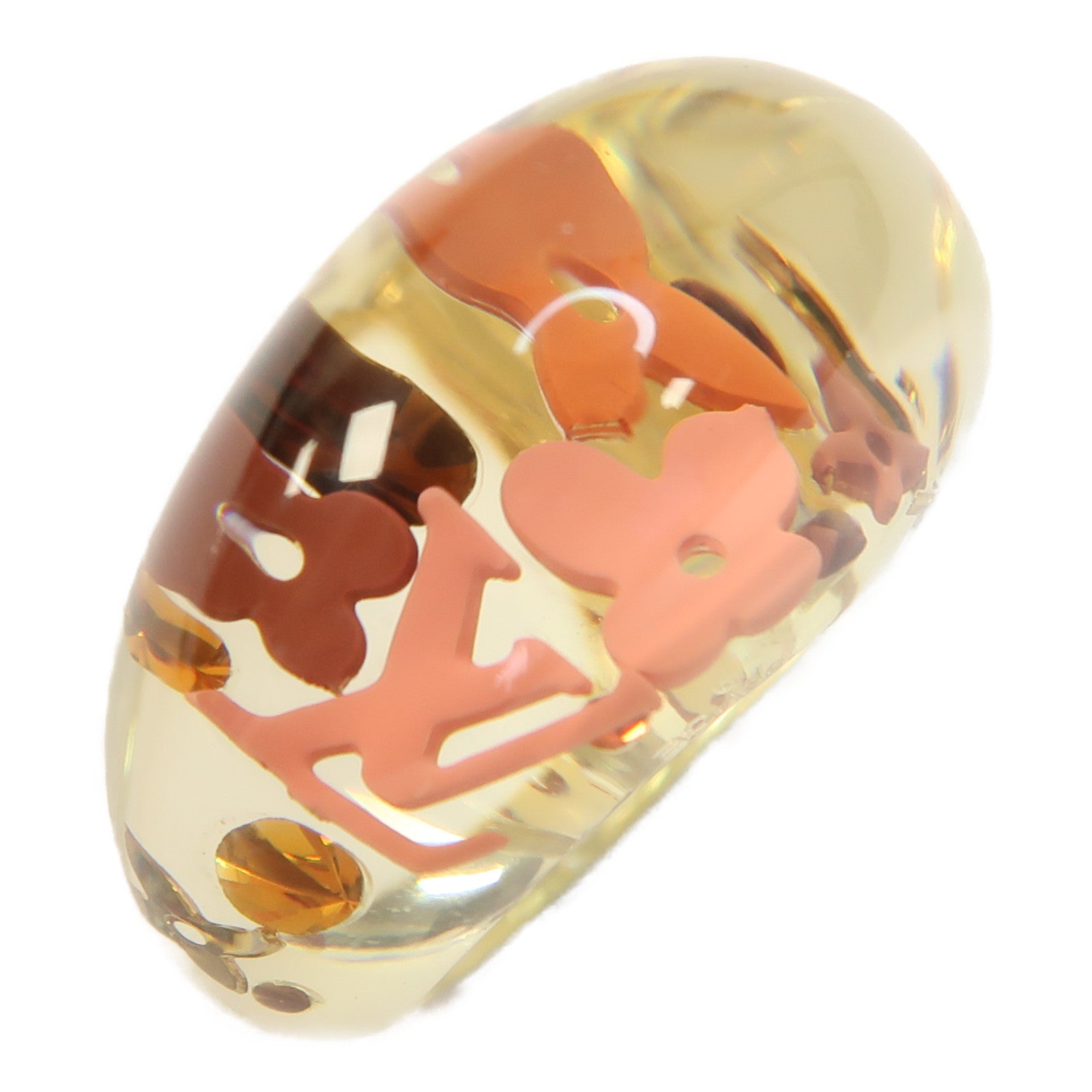 LOUIS VUITTON PVC Inclusion Ring S戒指透明/黃色US#5.25